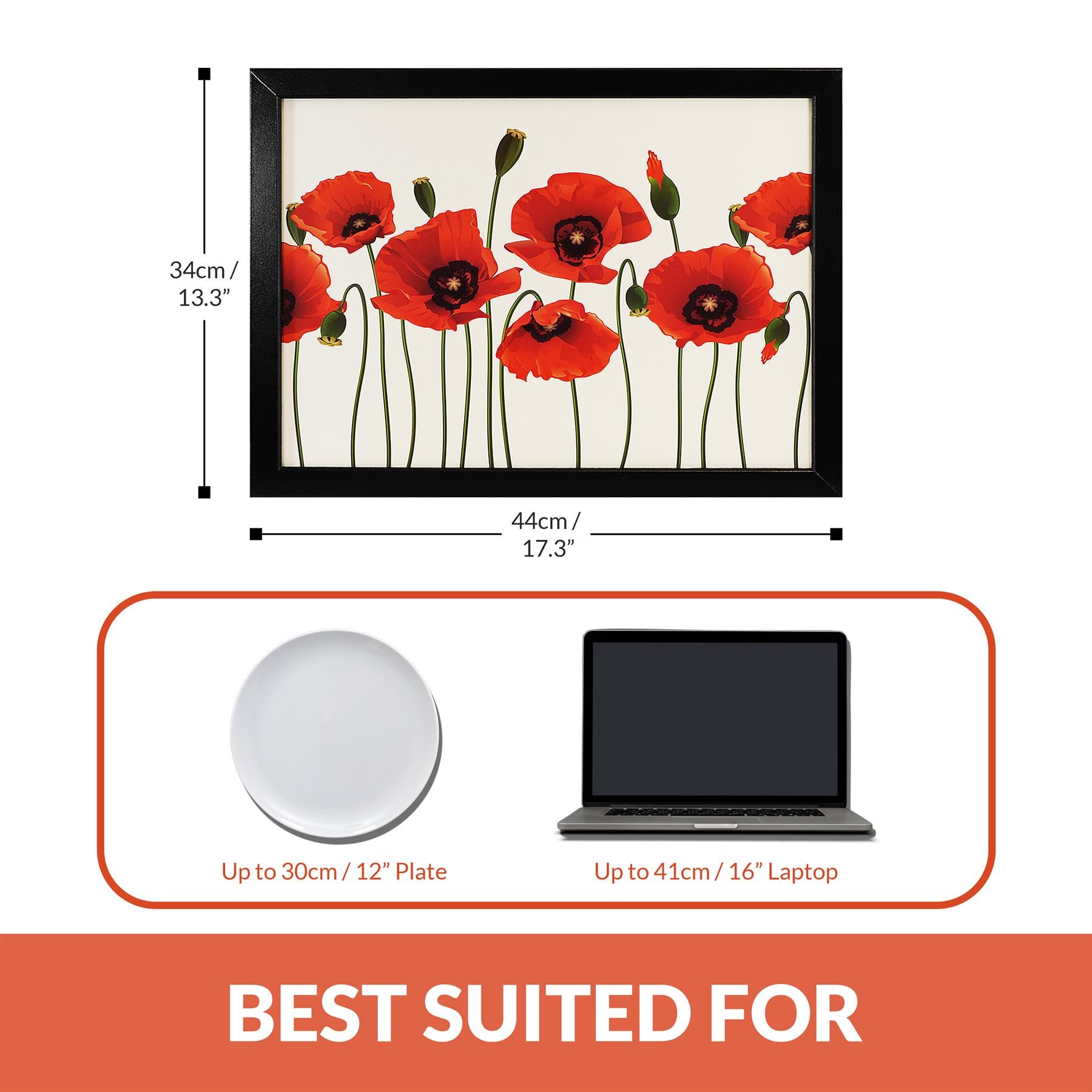 Lap Tray With Bean Bag Cushion (Poppies) by Geezy - The Magic Toy Shop