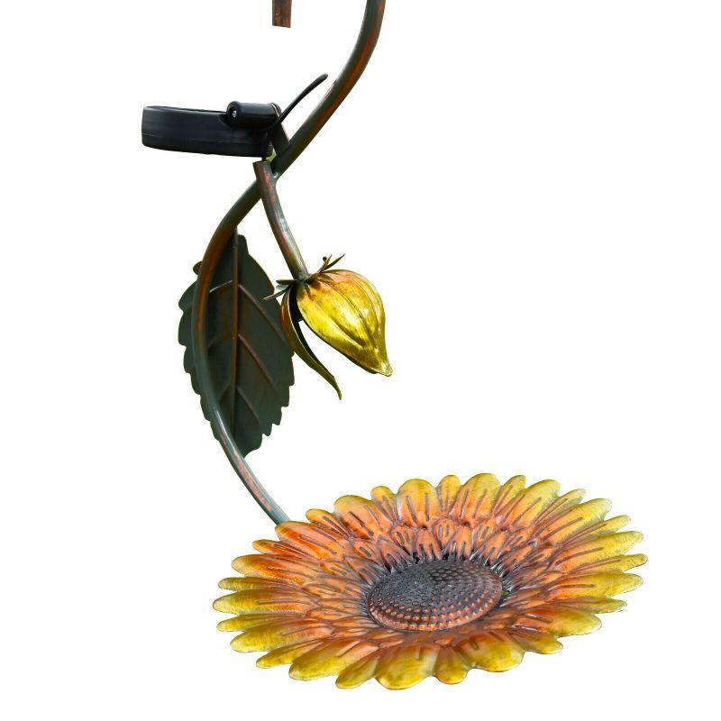 Solar LED Light Yellow Hanging Metal Bird Feeder by Geezy - The Magic Toy Shop