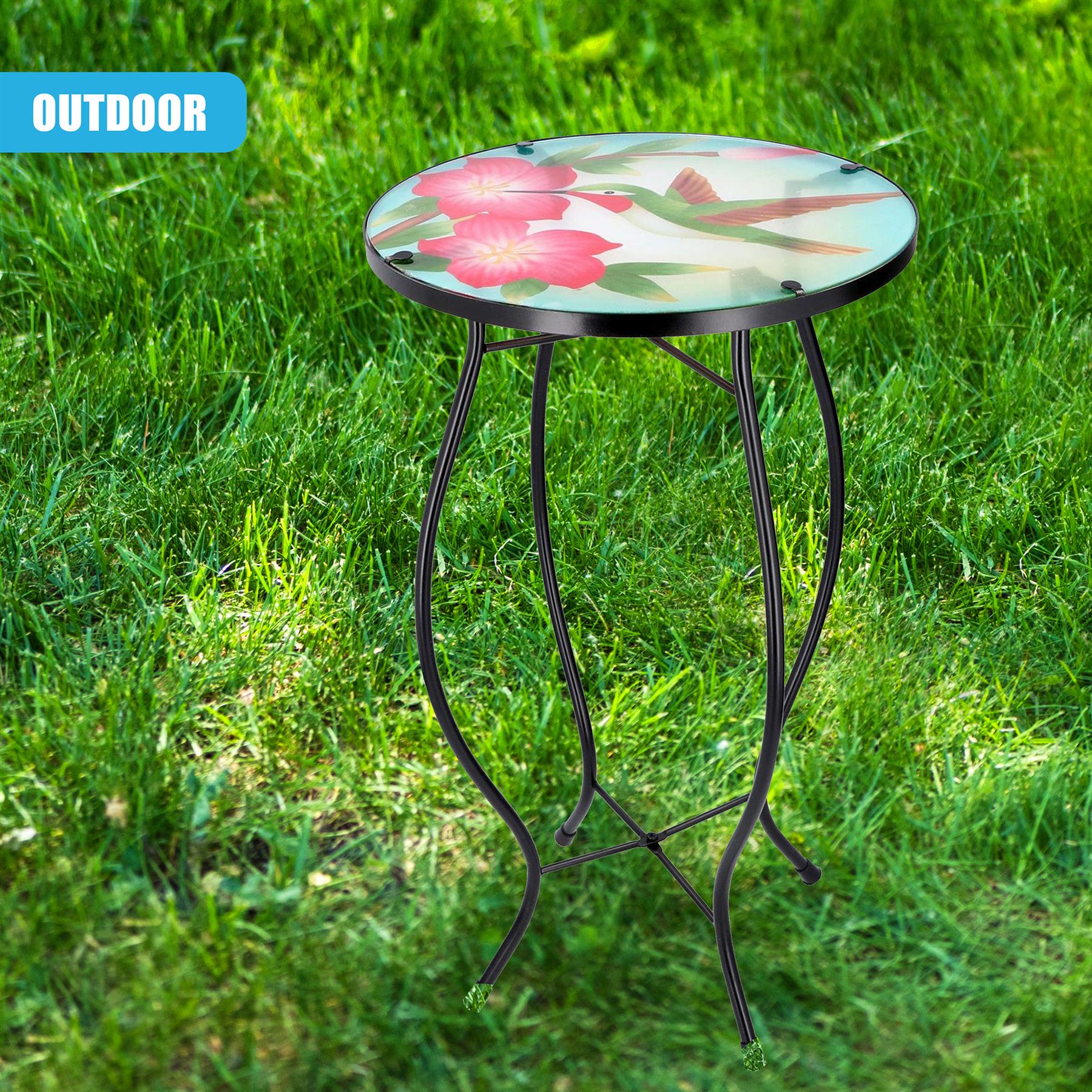 Round Side Garden Mosaic Table With Colibri Design by GEEZY - The Magic Toy Shop
