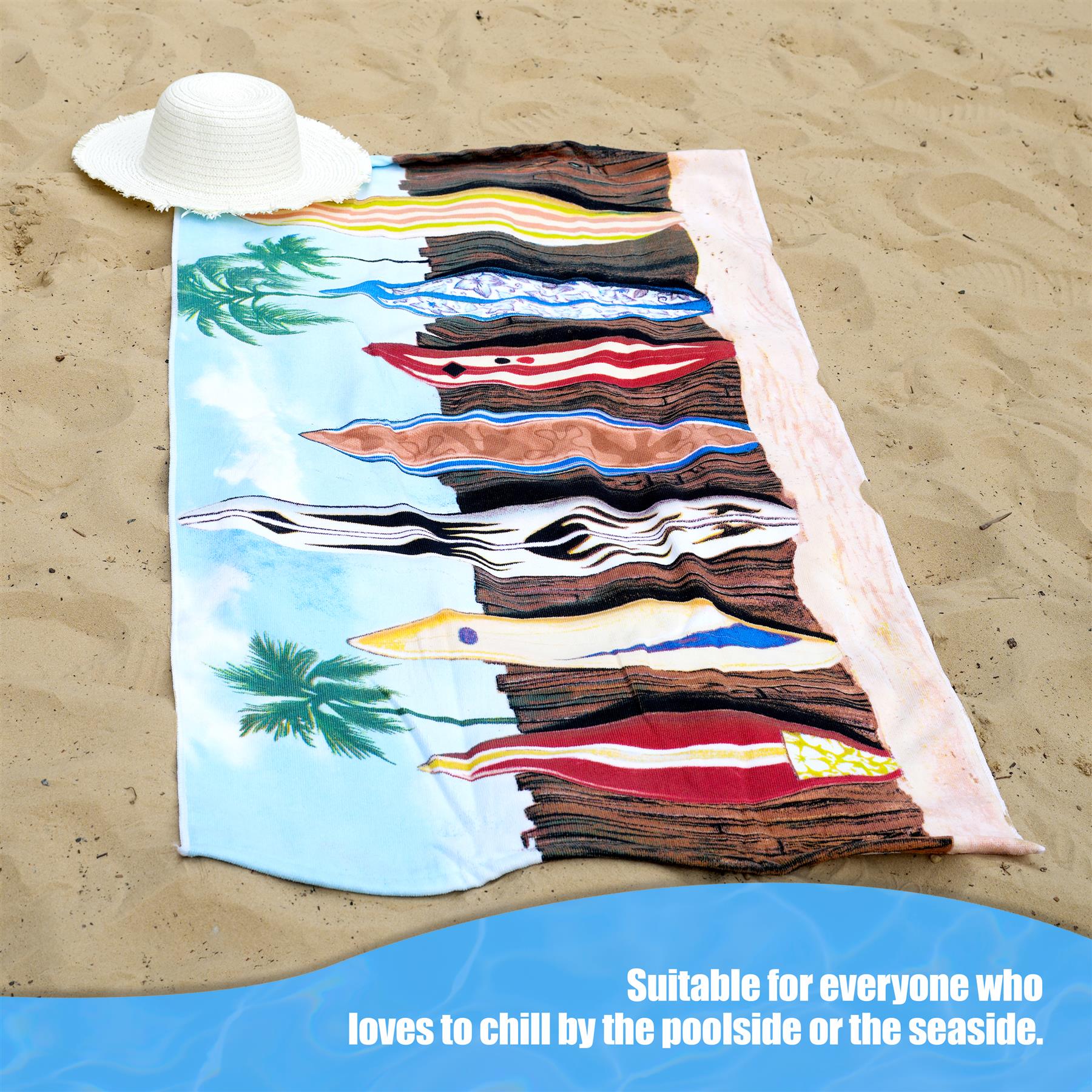 Surfboards Design Large Towel by Geezy - The Magic Toy Shop