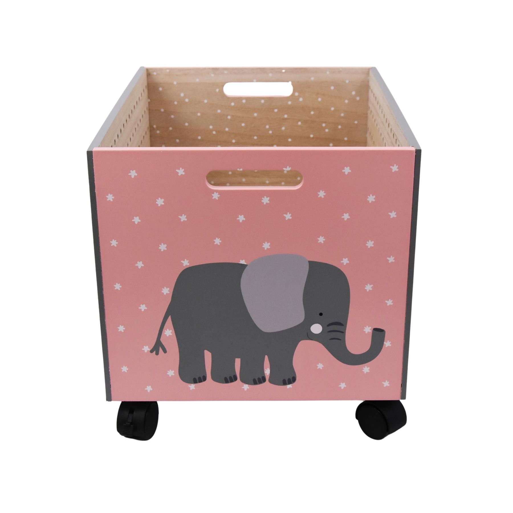 Elephant Design Kids Wooden Storage Chest On Wheels by The Magic Toy Shop - The Magic Toy Shop