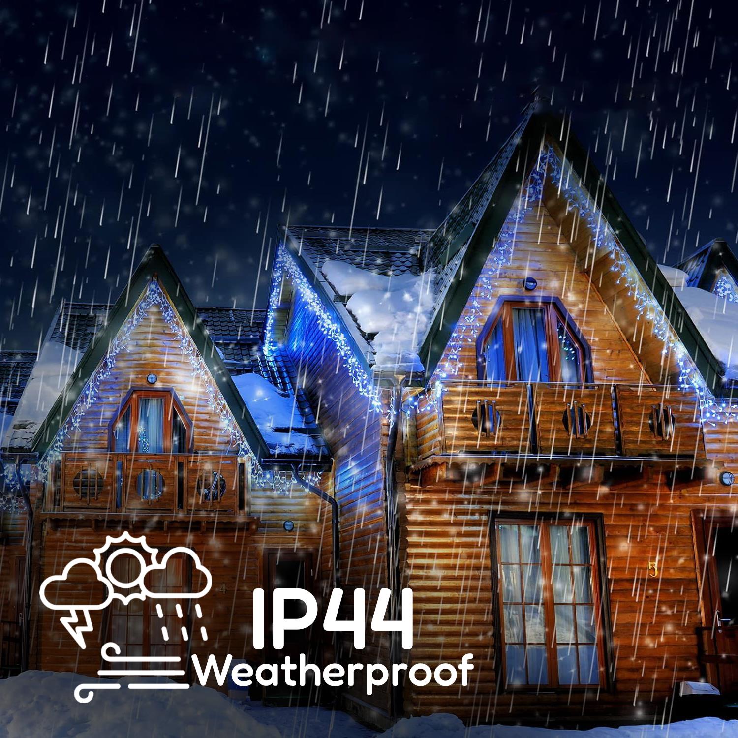 200 Christmas Blue & White Led Icicle Lights by Geezy - The Magic Toy Shop