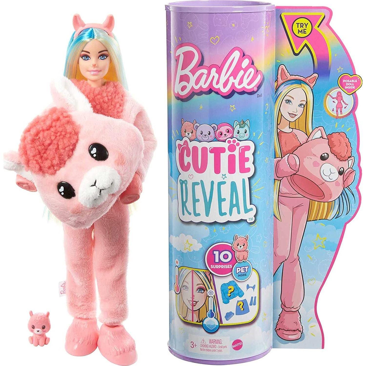 Barbie Cutie Reveal Doll with Llama Plush by Barbie - The Magic Toy Shop