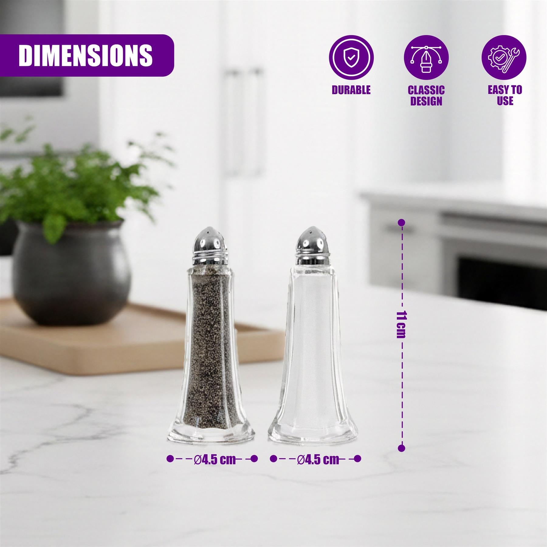 Salt & Pepper Shakers, Pack Of 12