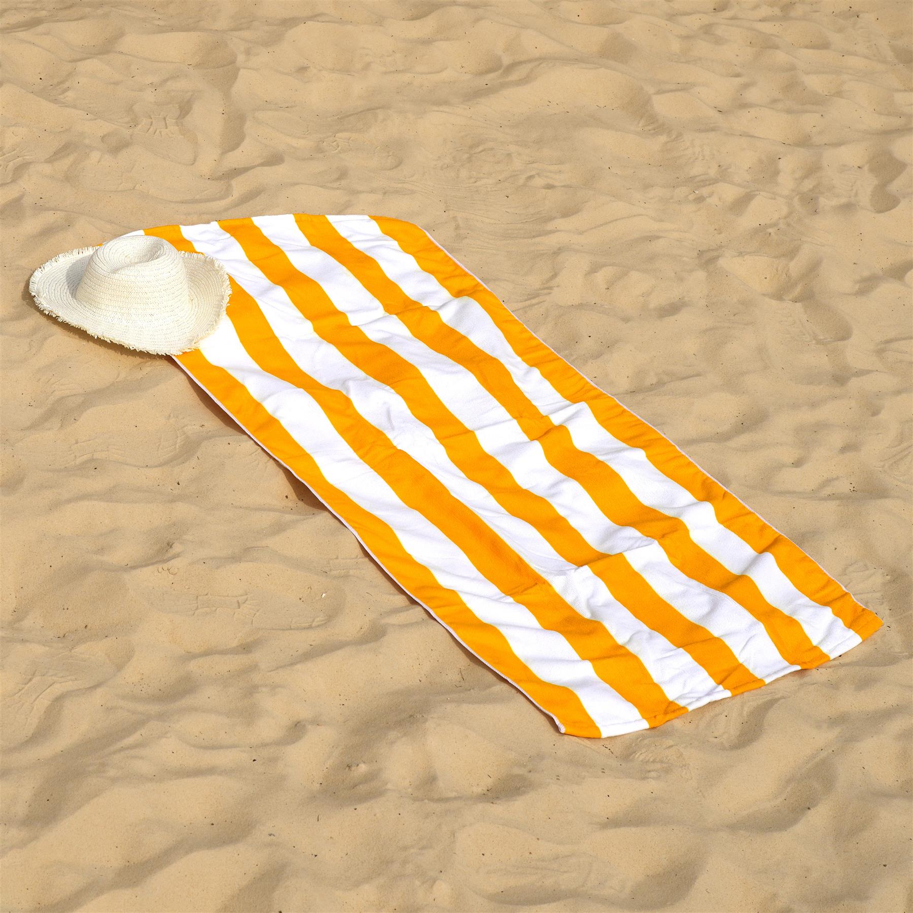 Beach Bath Towel Large Microfibre Orange Striped by GEEZY - The Magic Toy Shop