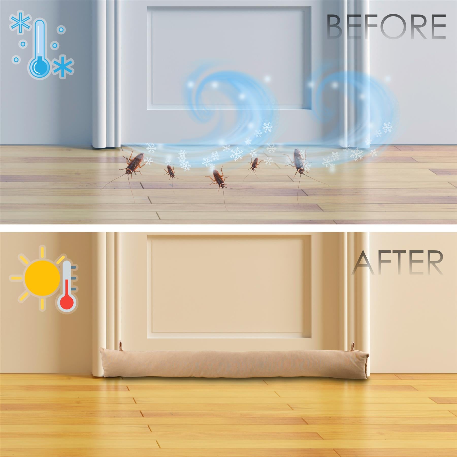 Plain Fabric Beige Draught Excluder by GEEZY - The Magic Toy Shop