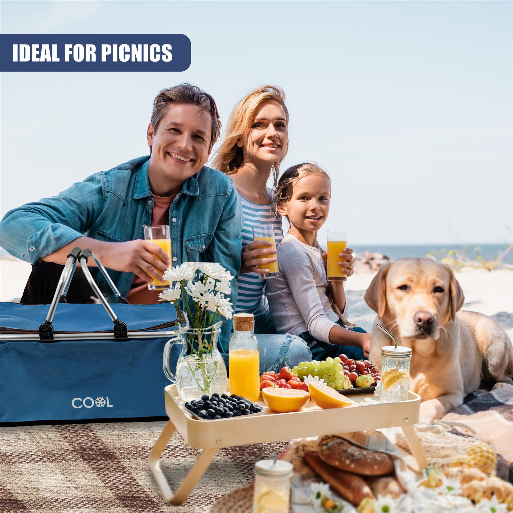 Navy Cooler Basket Bag by Geezy - The Magic Toy Shop