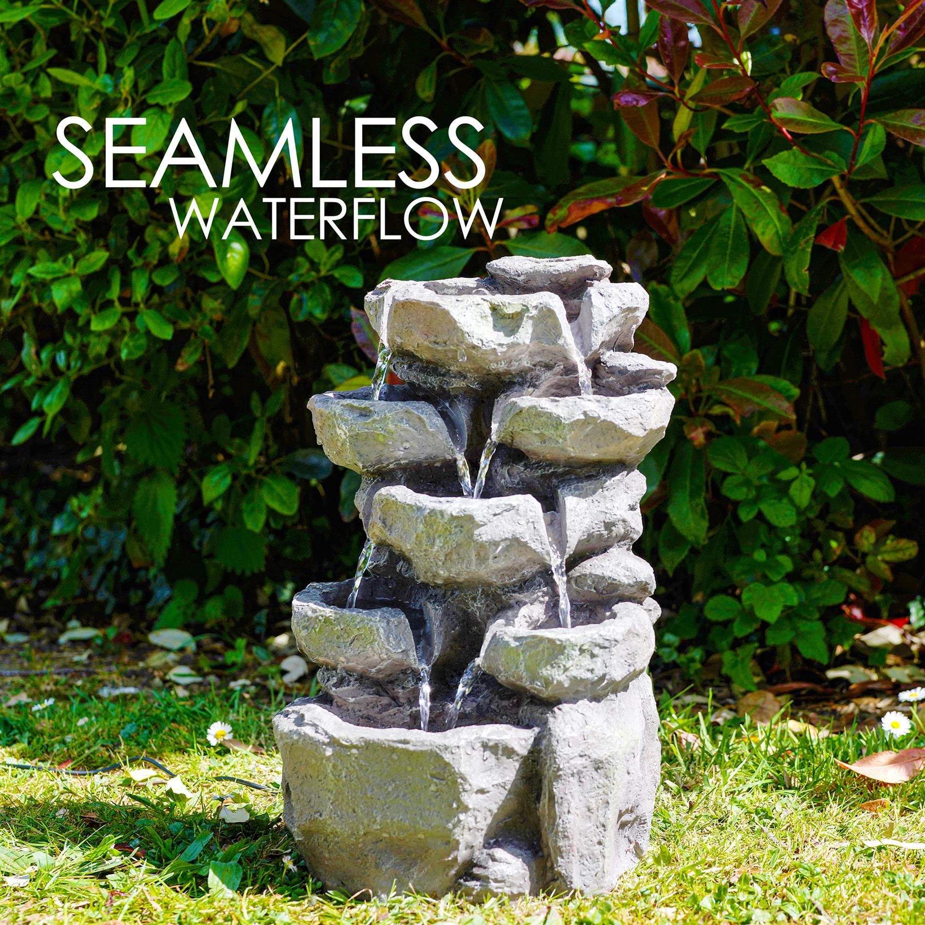 Rock Solar Water Feature Outdoor With LED by GEEZY - The Magic Toy Shop