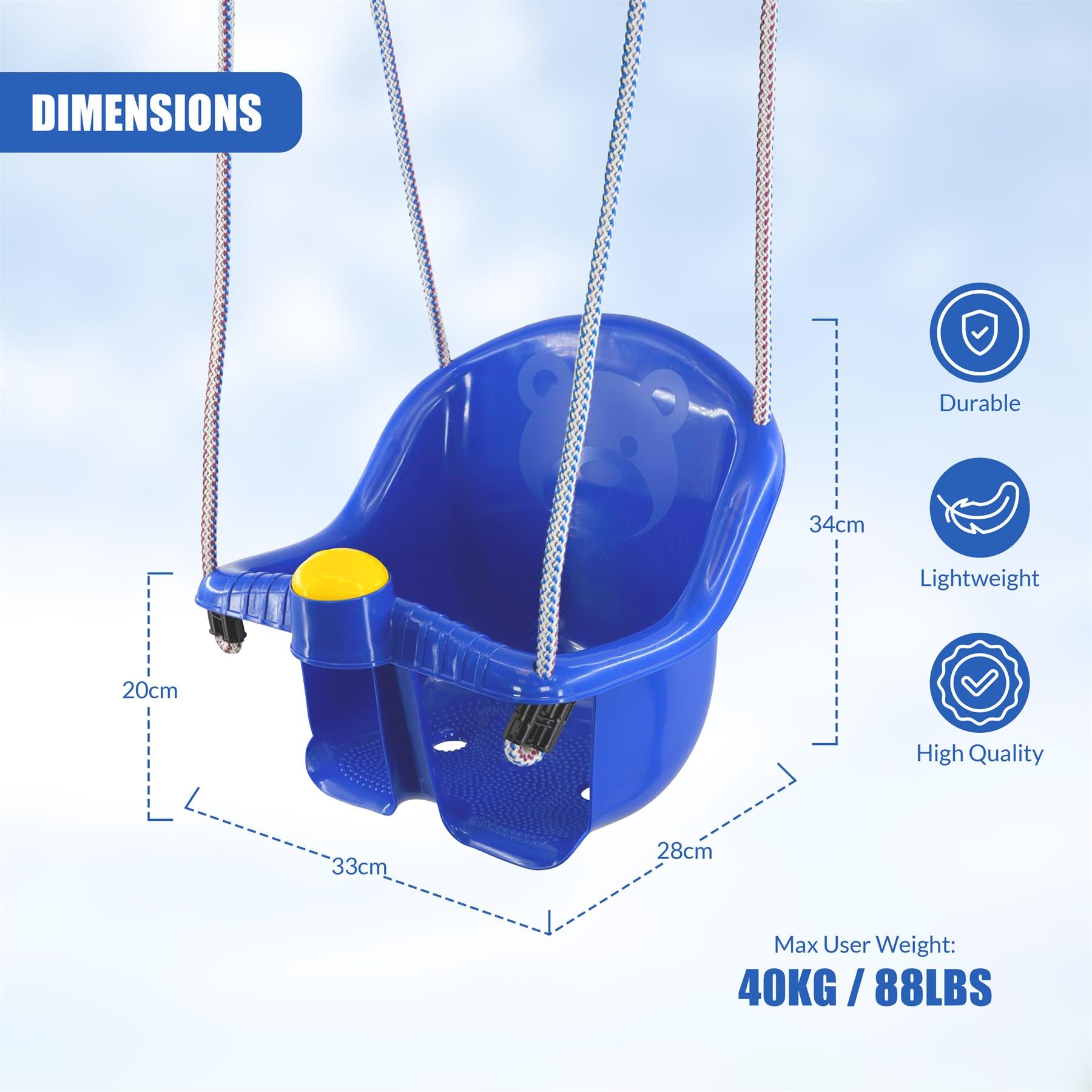 Toddler Safety Swing Seat with Ropes