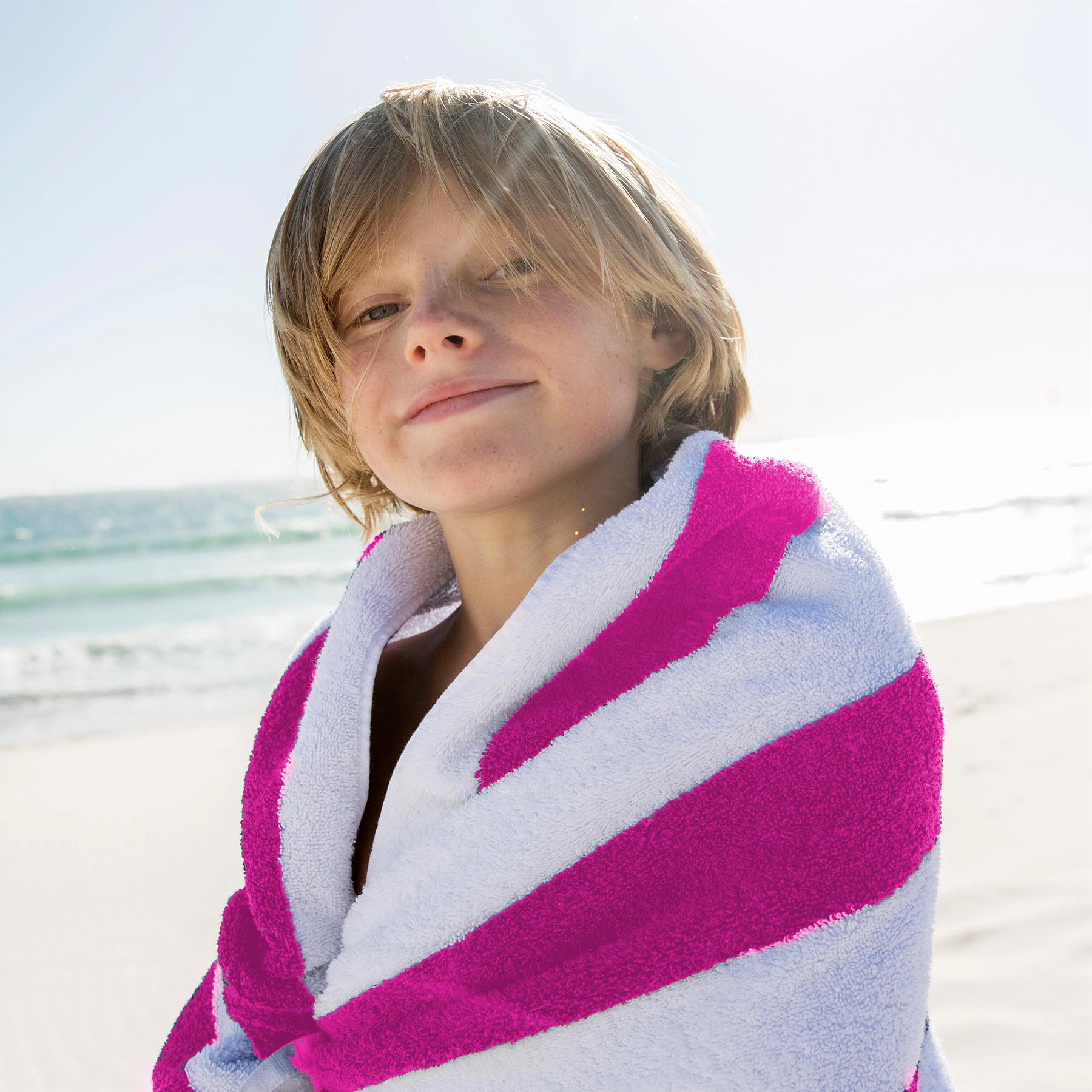 Pink & Blue Striped Microfibre Beach Towels - Set of 2 by GEEZY - The Magic Toy Shop