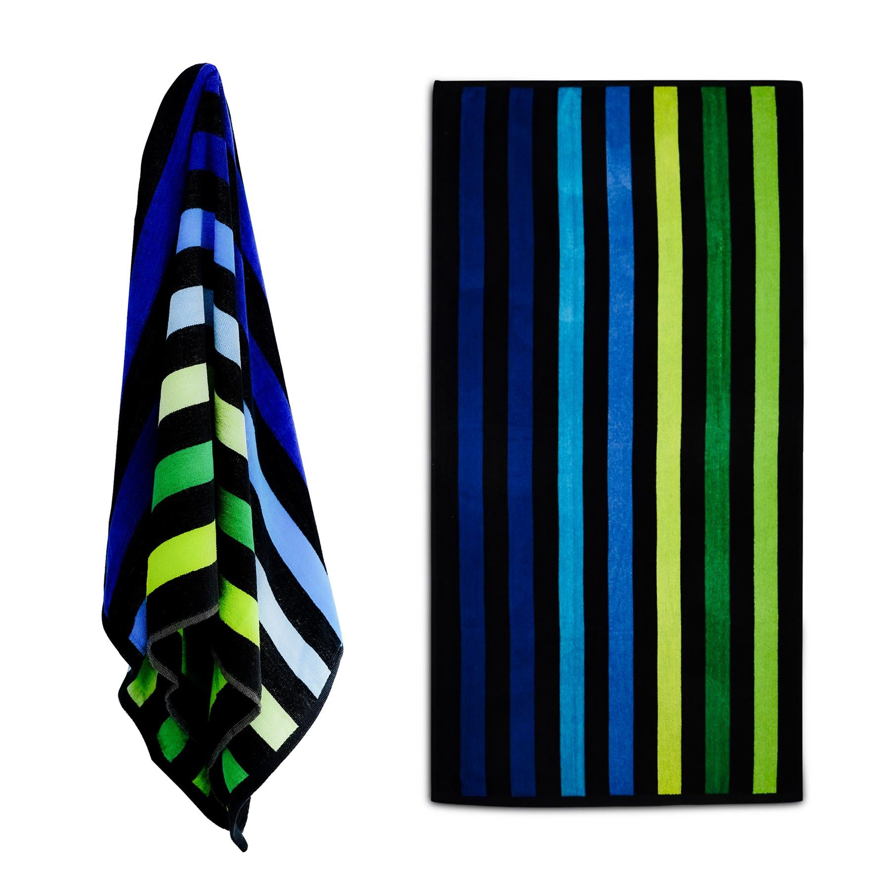 Velour Striped Beach Towel Blue Oasis by Geezy - The Magic Toy Shop