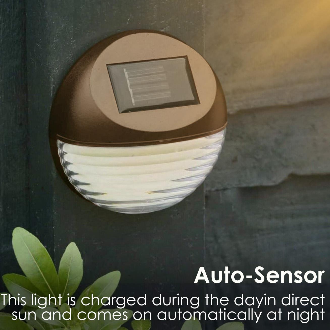 4 x Solar LED Fence Lights Bronze by GEEZY - The Magic Toy Shop