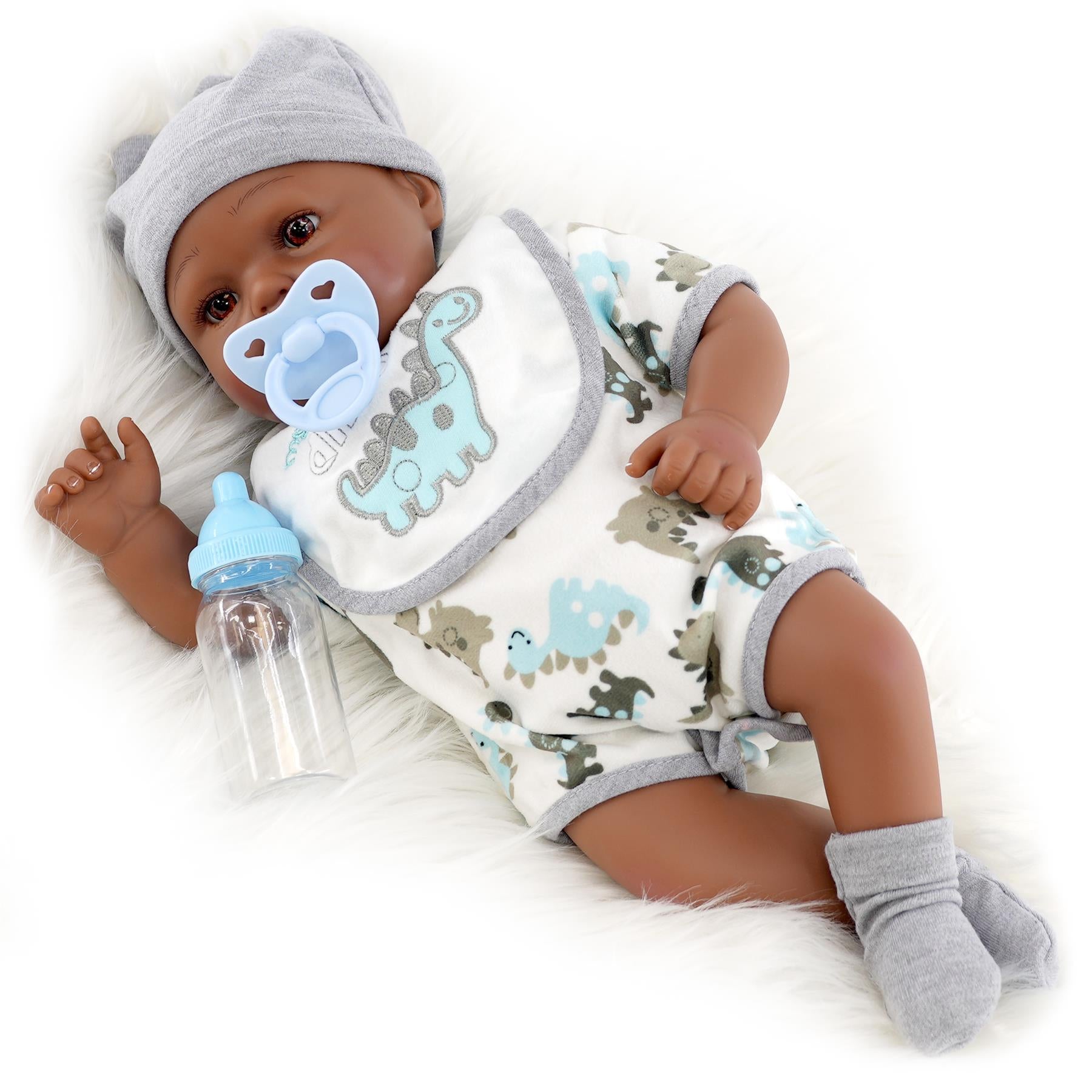 BiBi Black Doll Reborn Boy "Barney" (43 cm / 17") by BiBi Doll - The Magic Toy Shop