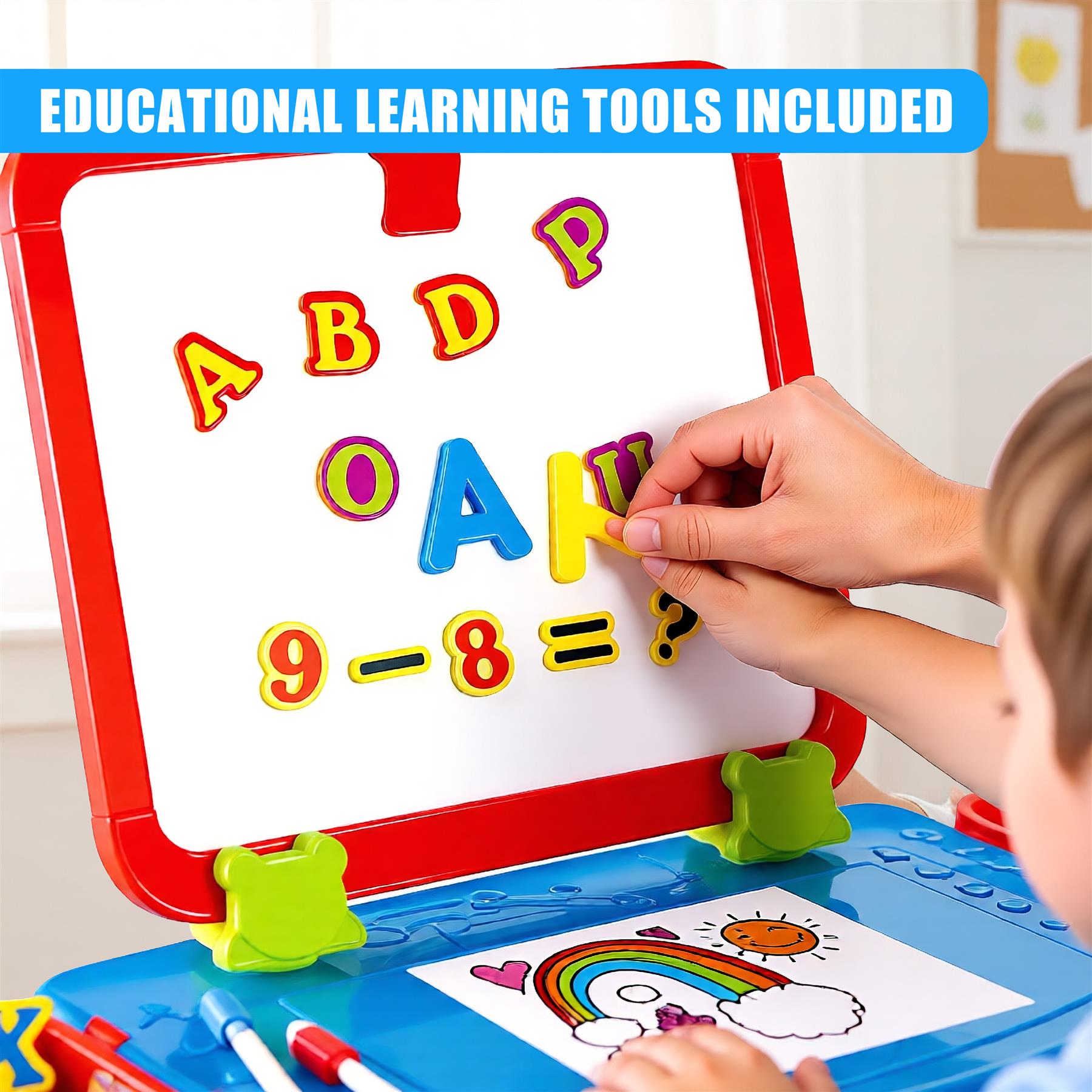 Learning Desk & Magnetic Easel Chalkboard