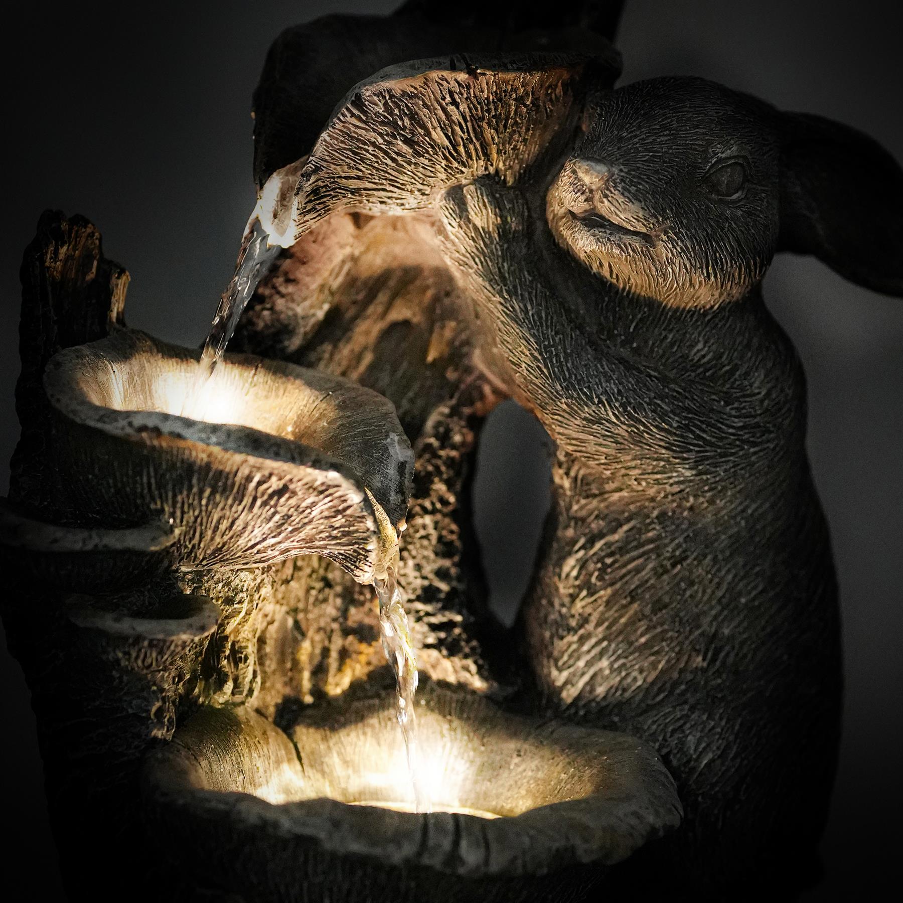 Rabbit Solar Water Feature Outdoor With LED by GEEZY - The Magic Toy Shop