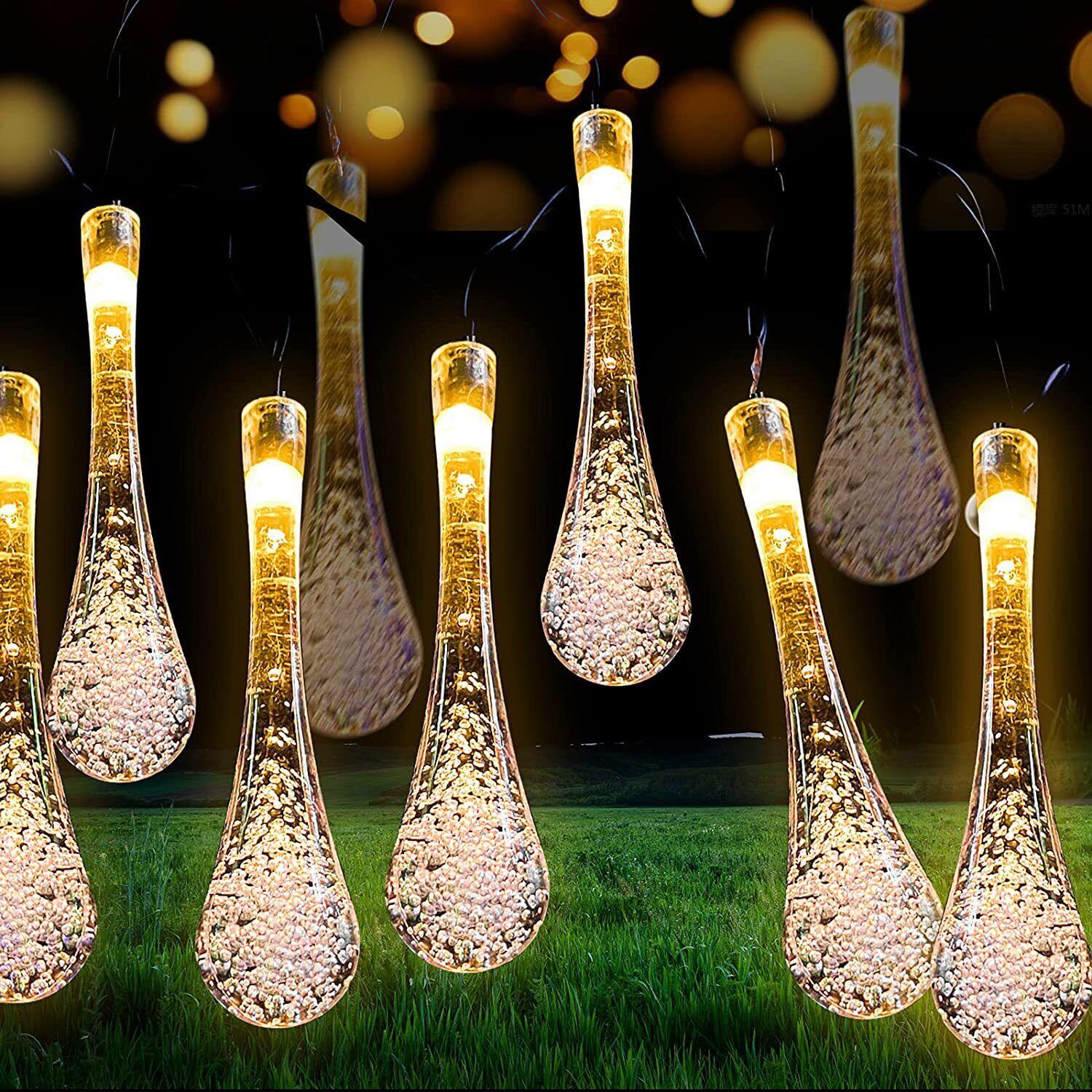 Raindrop Design Solar Powered Warm White Led String Lights by GEEZY - The Magic Toy Shop
