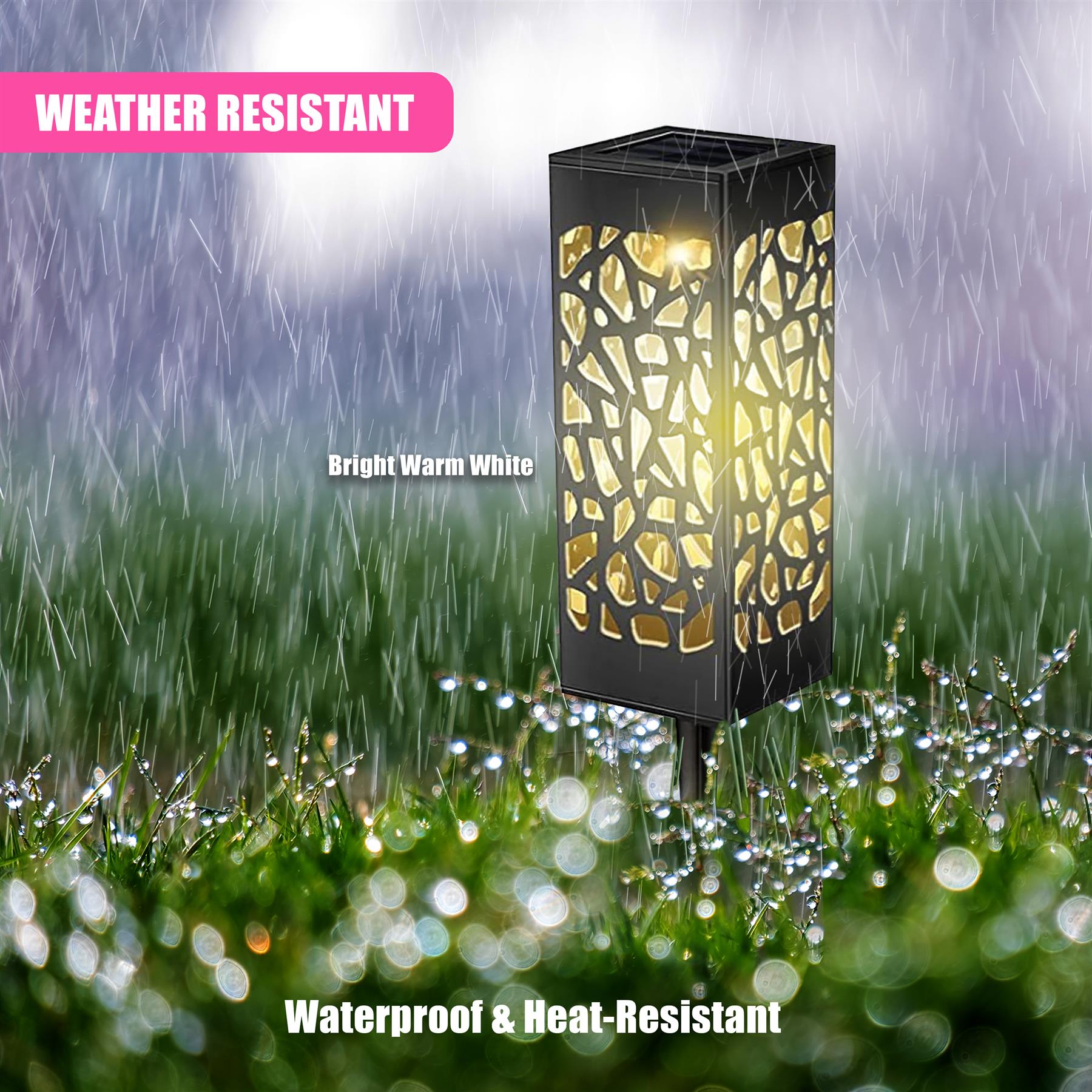 Solar Garden Pathway Stake Lights, Set of 3 – Warm White LED by GEEZY - The Magic Toy Shop