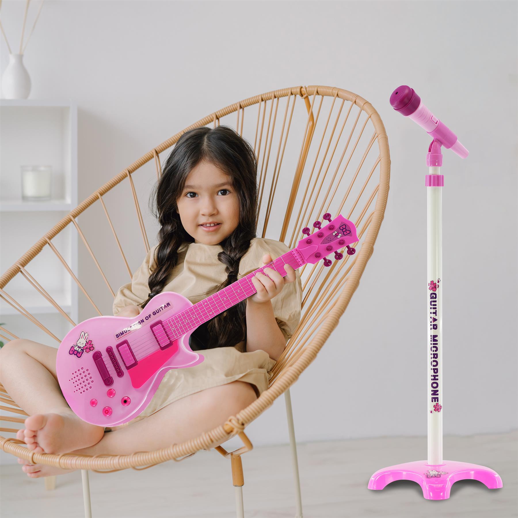 Pink Guitar Playset with Microphone & Stand by The Magic Toy Shop - The Magic Toy Shop