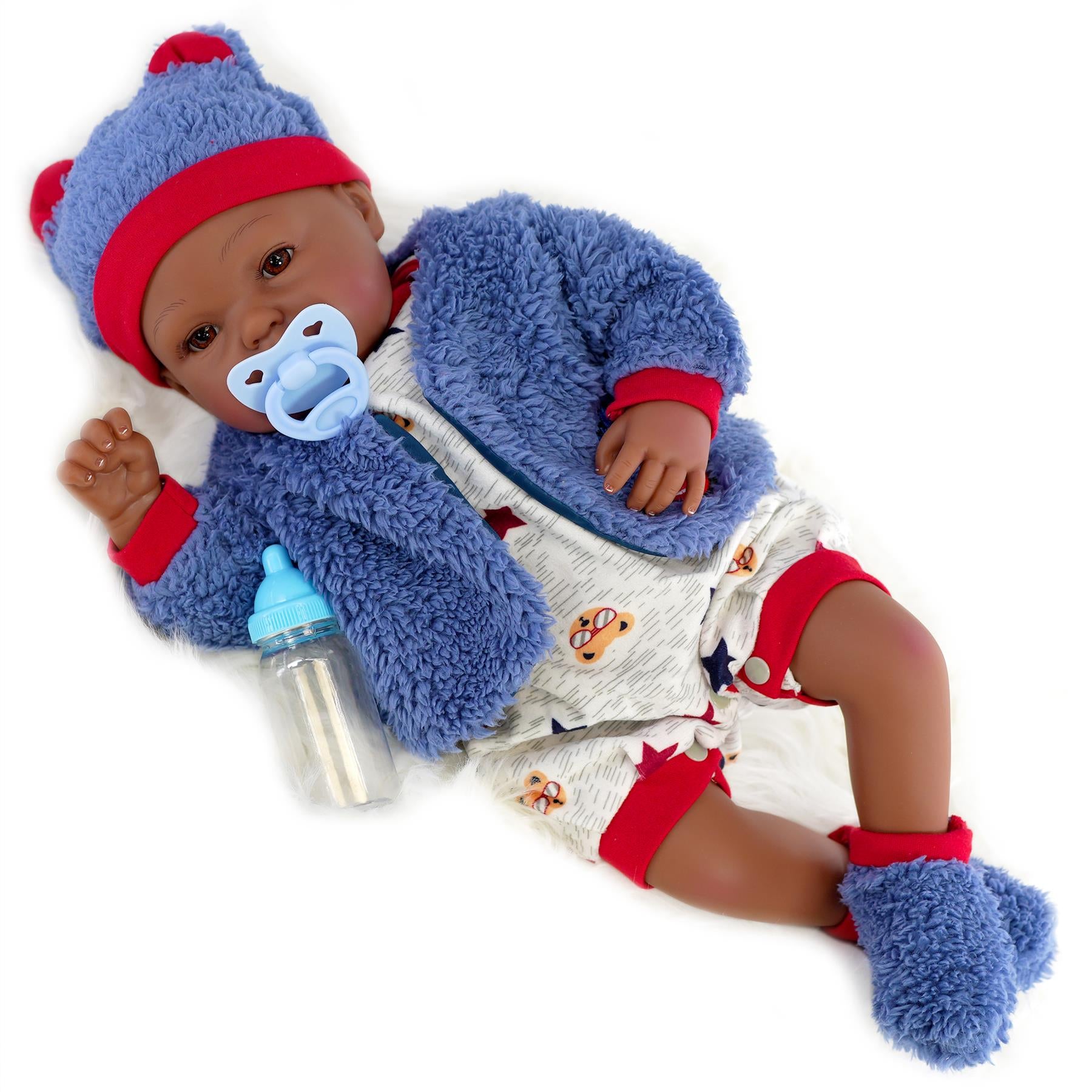 BiBi Black Doll Reborn Ethnic Boy "Posy" (50 cm / 20") by BiBi Doll - The Magic Toy Shop