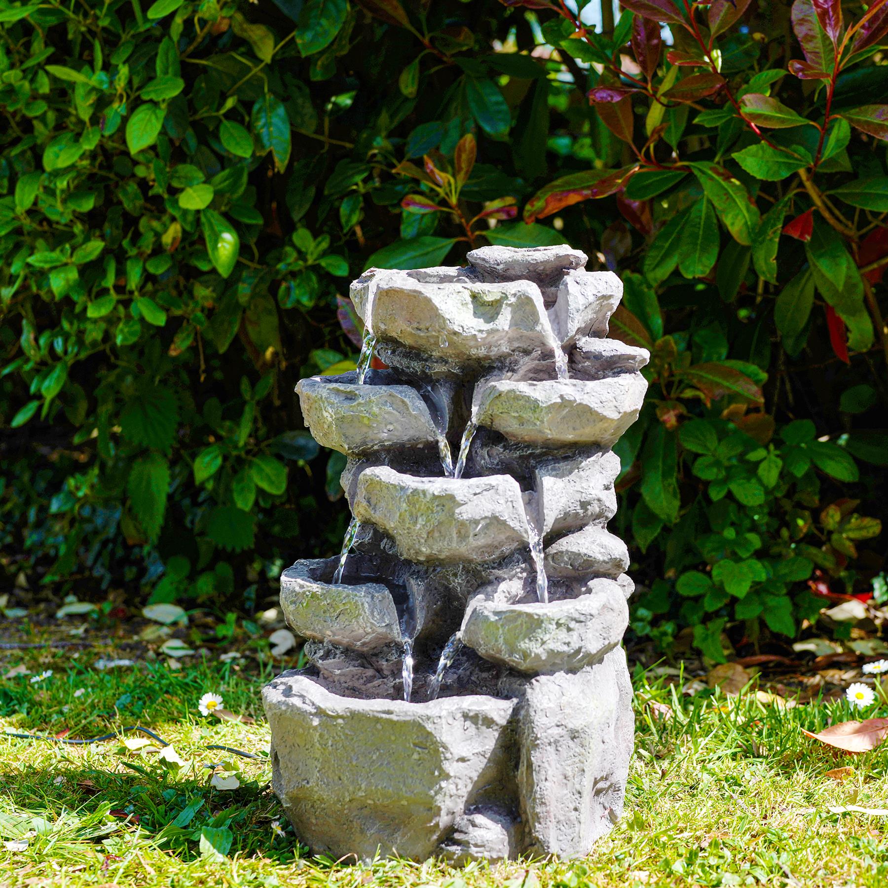 Rock Solar Water Feature Outdoor With LED by GEEZY - The Magic Toy Shop