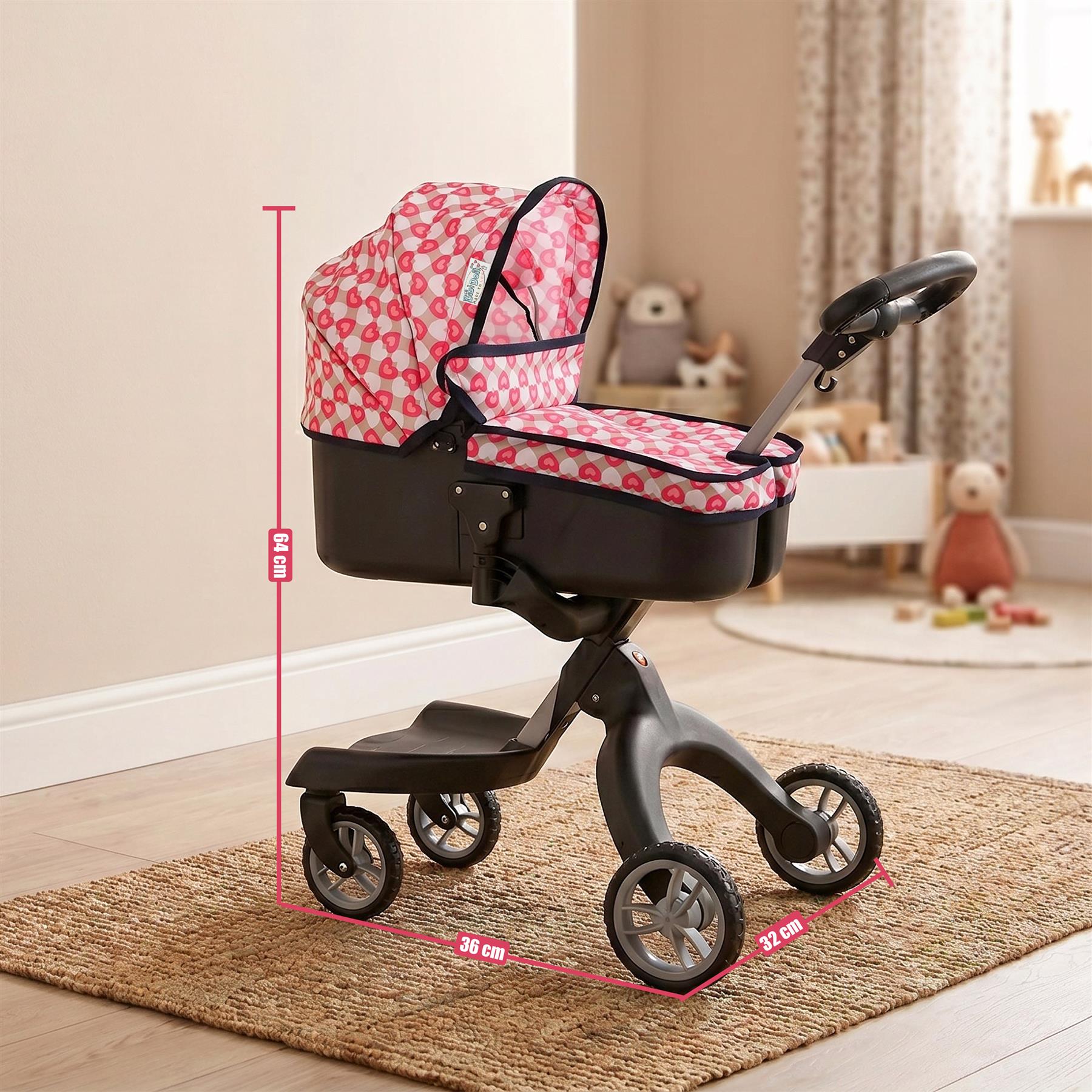 2-in-1 Doll's Pram & Carrier