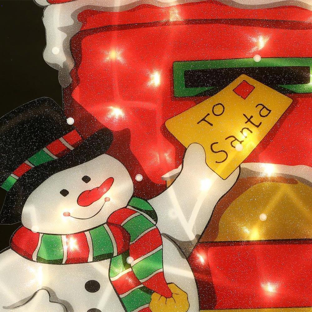Christmas Silhouette Lights Postbox Snowman by GEEZY - The Magic Toy Shop