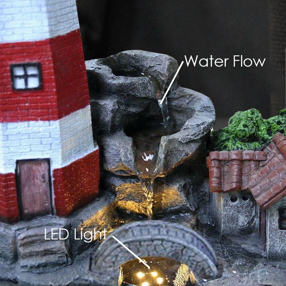 Lighthouse Water Feature Outdoor With LED by GEEZY - The Magic Toy Shop