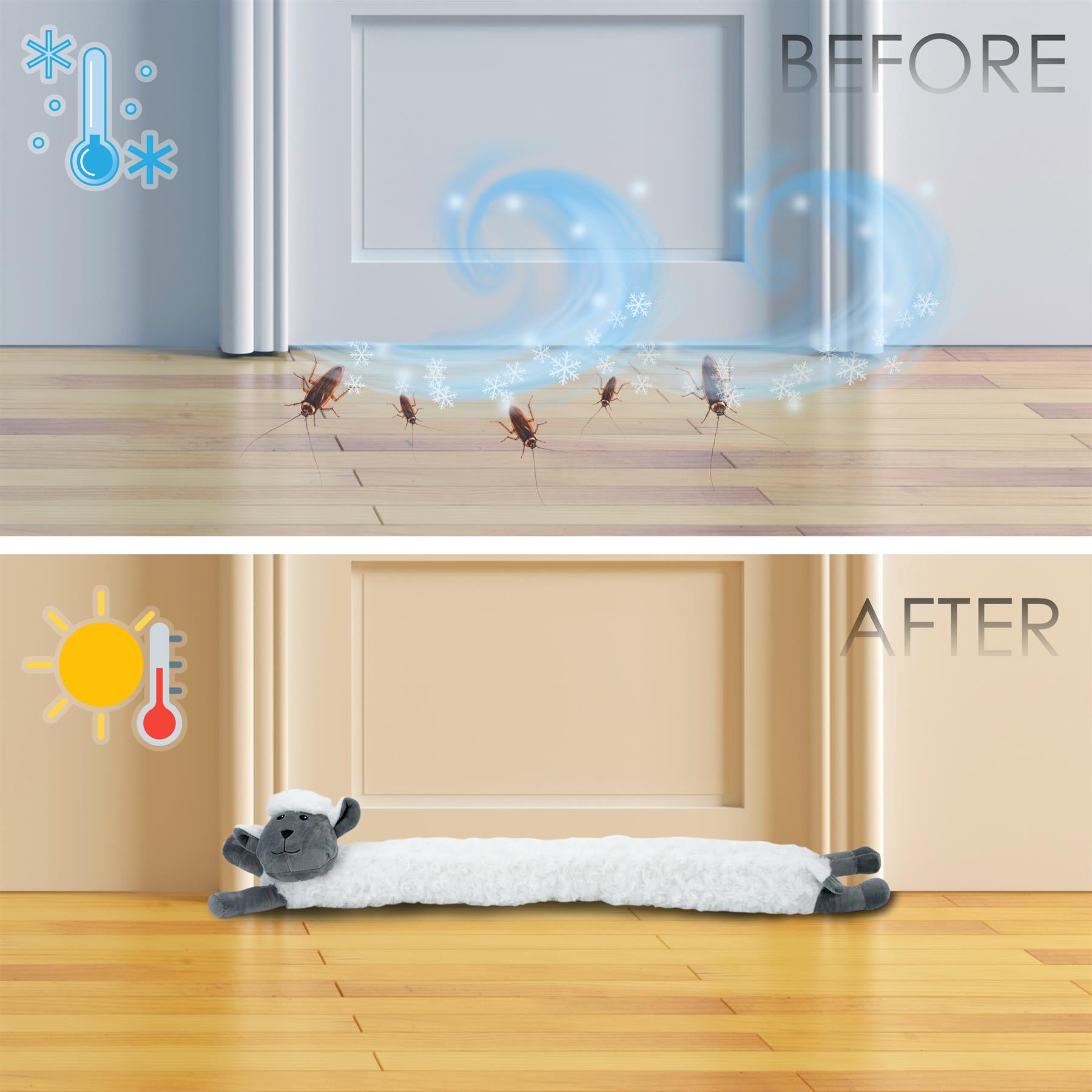 Novelty White Sheep Draught Excluder for Doors by The Magic Toy Shop - The Magic Toy Shop