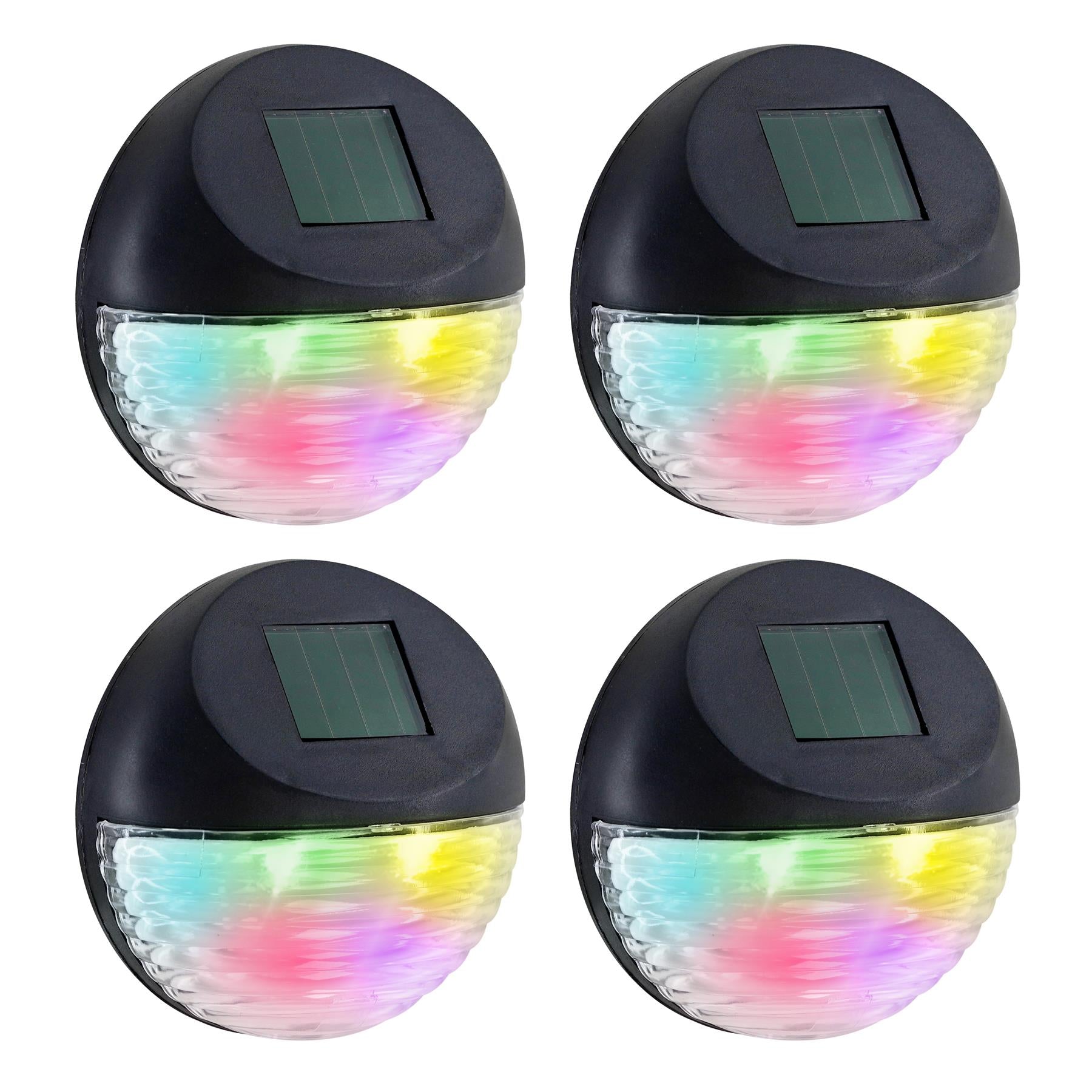 Solar Fence Lights, Set of 4 – RGB LED, Black by GEEZY - The Magic Toy Shop