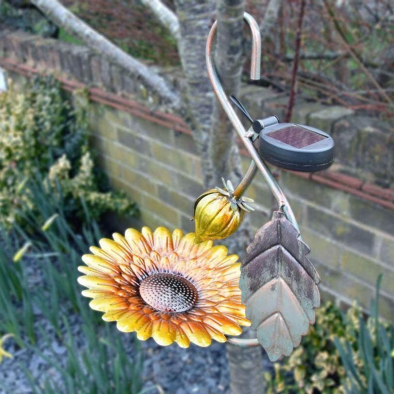 Solar LED Light Yellow Hanging Metal Bird Feeder by Geezy - The Magic Toy Shop