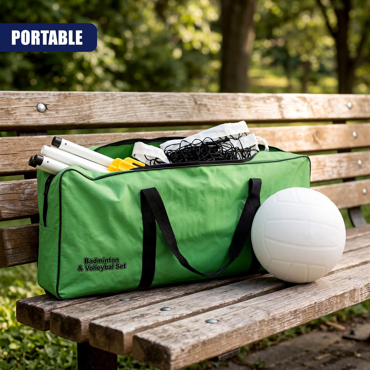 2-in-1 Complete Badminton and Volleyball Set
