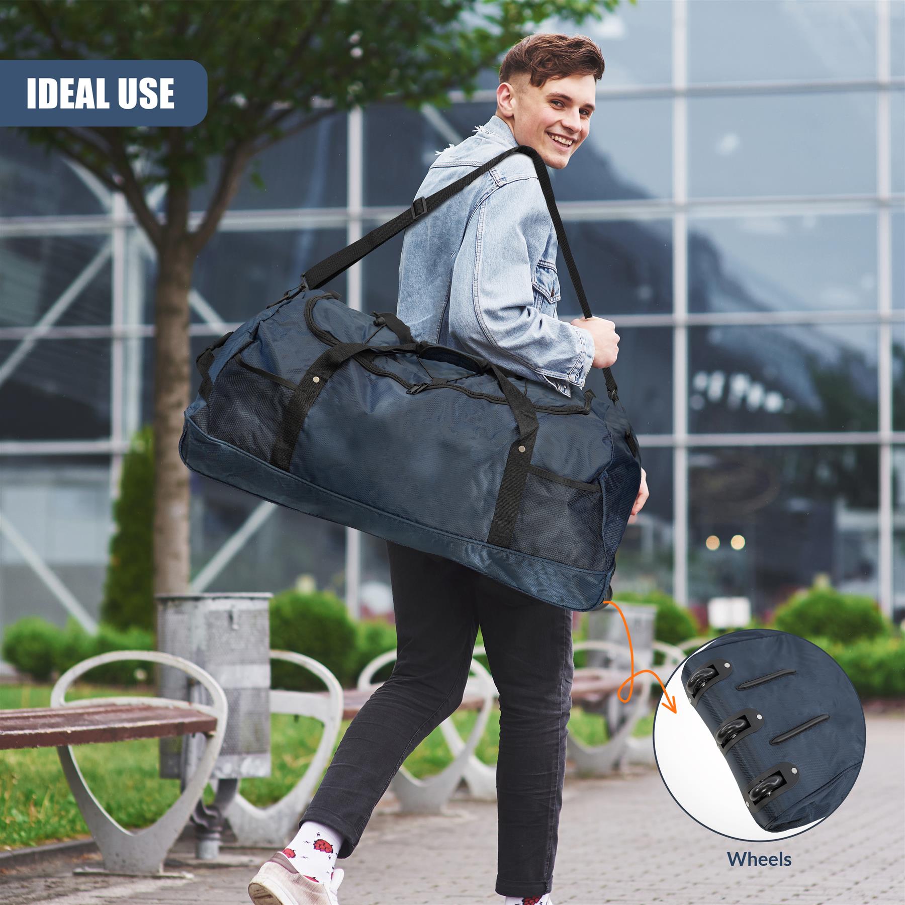Large Foldable Duffle Bag with Wheels by GEEZY - The Magic Toy Shop