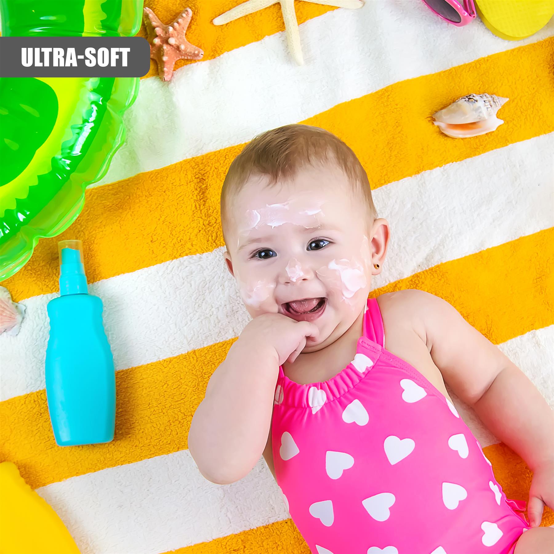 Striped Microfibre Beach Towels - Set of 4 by GEEZY - The Magic Toy Shop