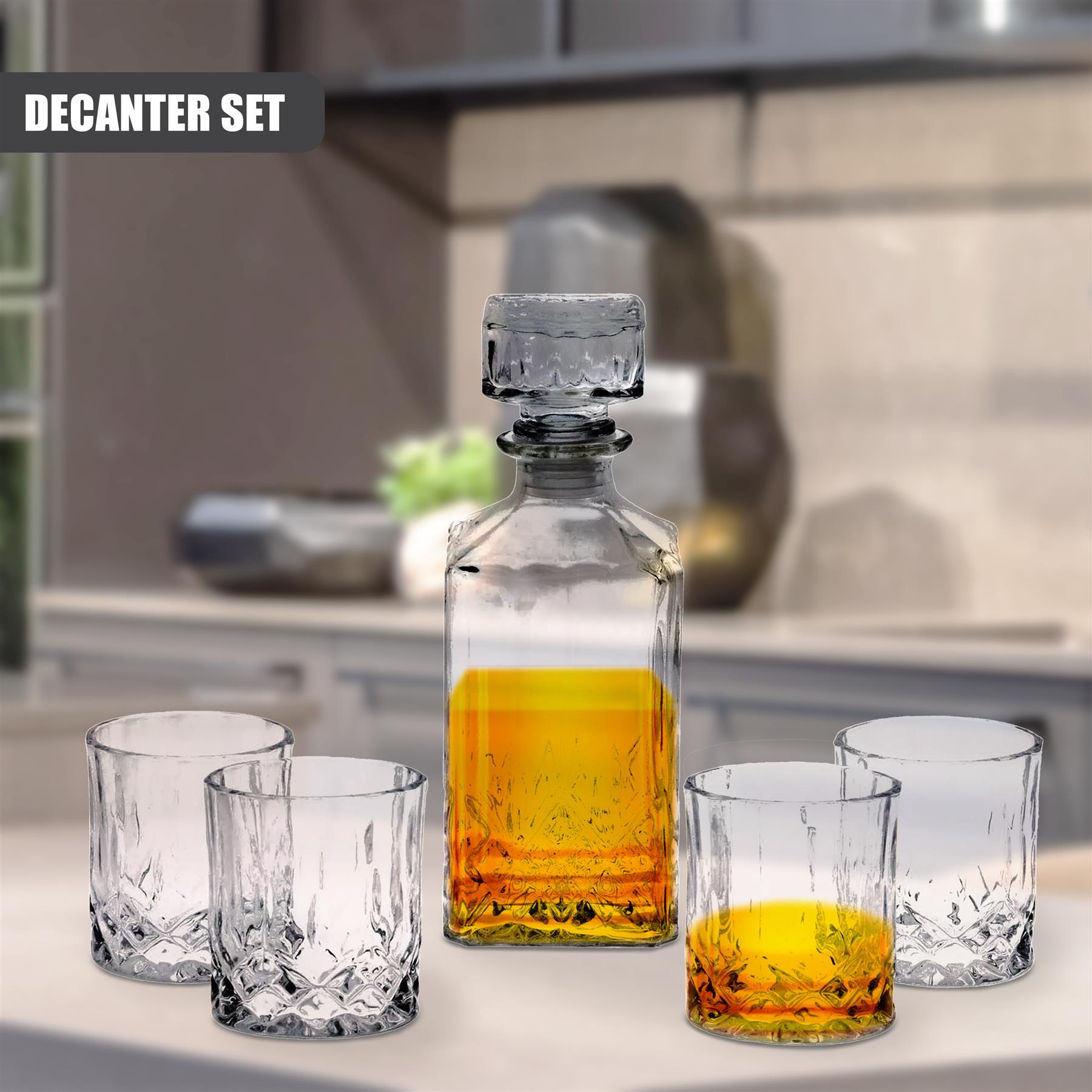 Whiskey Decanter Set - 5 Pieces by GEEZY - The Magic Toy Shop