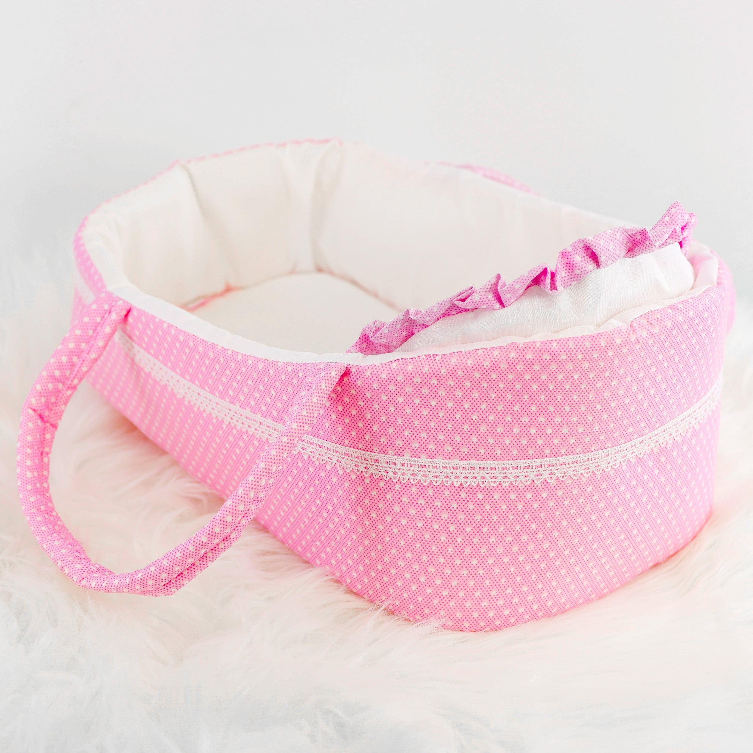 Pink Baby Dolls Carry Cot Bed by The Magic Toy Shop - The Magic Toy Shop