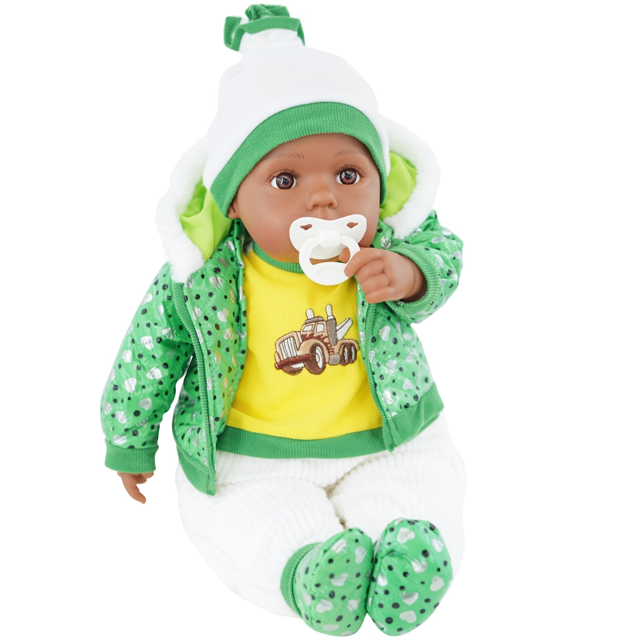 BiBi Black Baby Doll "Grean Pea" (50 cm / 20") by BiBi Doll - The Magic Toy Shop