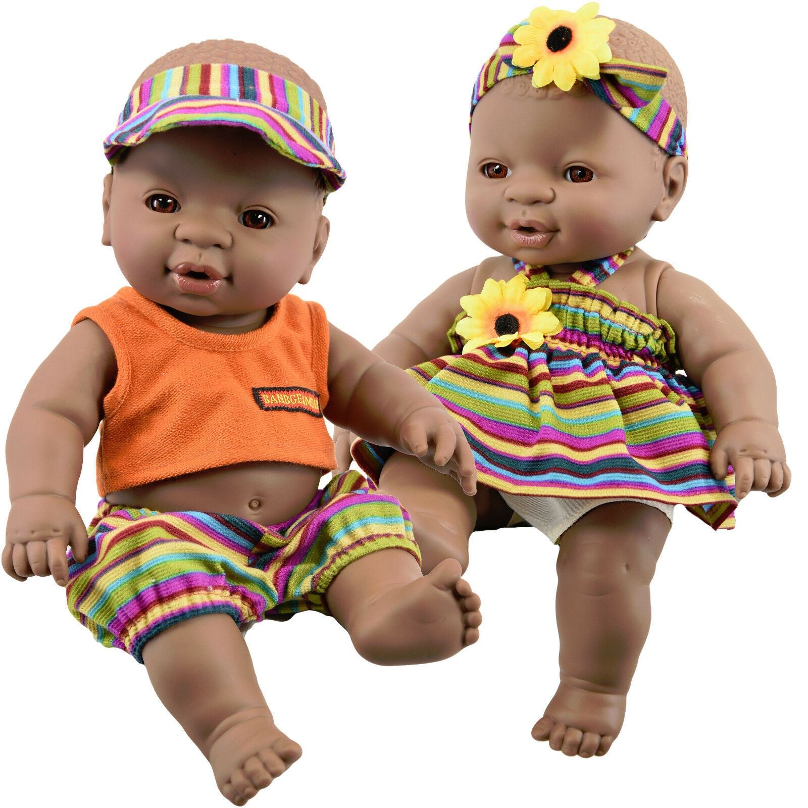 Black Twin Baby Dolls - 12 by BiBi DollThe Magic Toy Shop