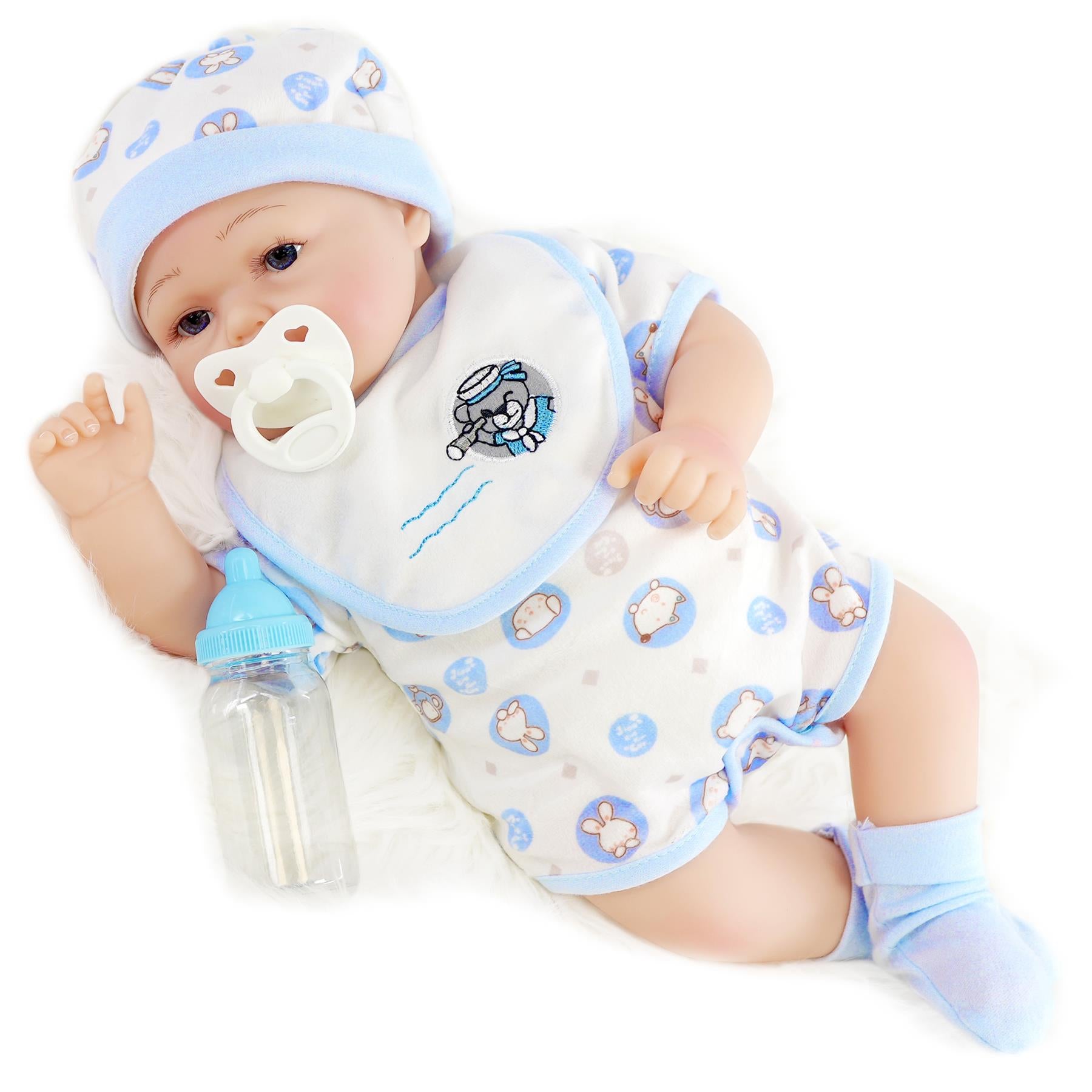Lifelike Reborn Baby Boy Doll with Open Eyes 17 by BiBi DollThe Magic Toy  Shop
