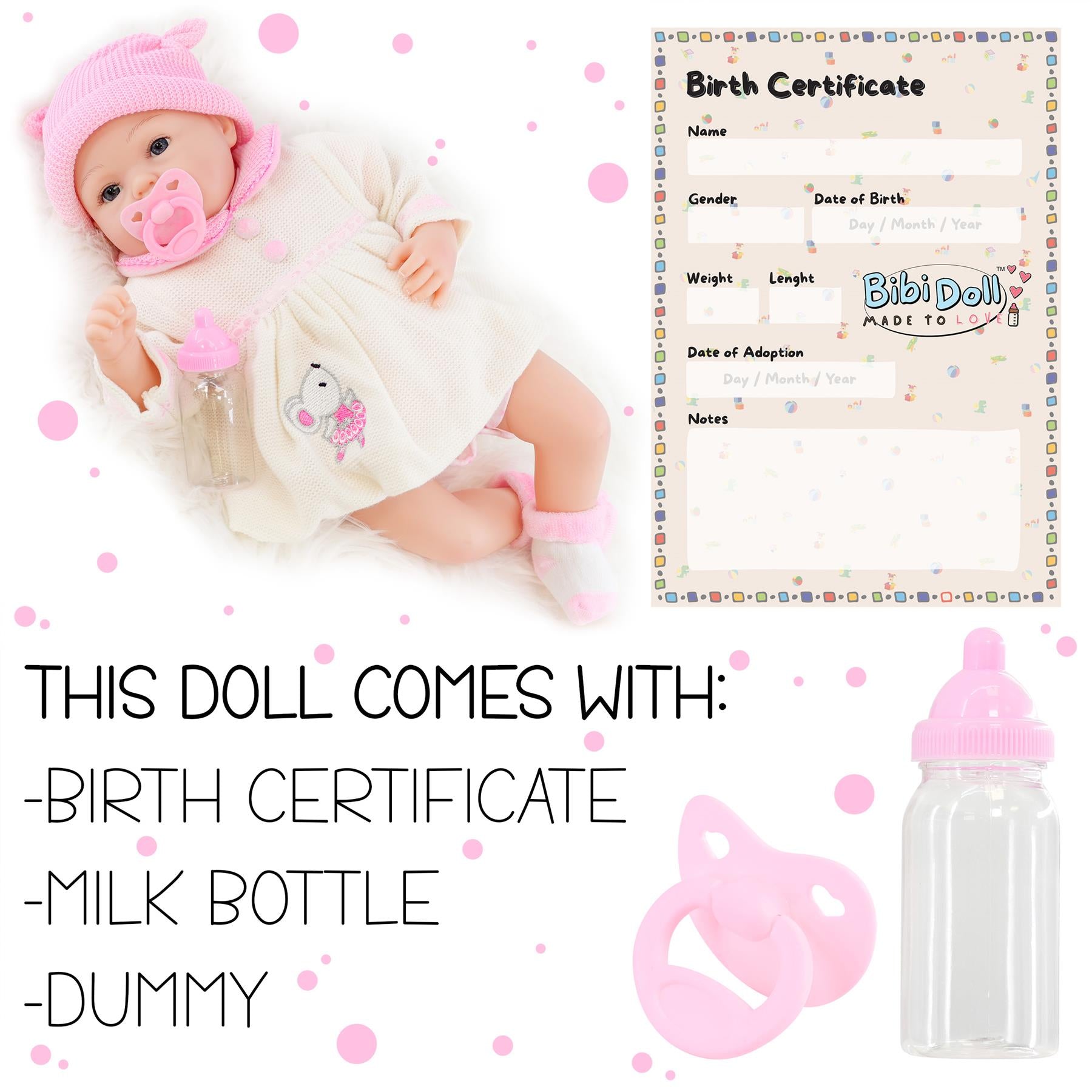 BiBi Doll toyfigure 20" Reborn Baby Girl Doll with Open Eyes