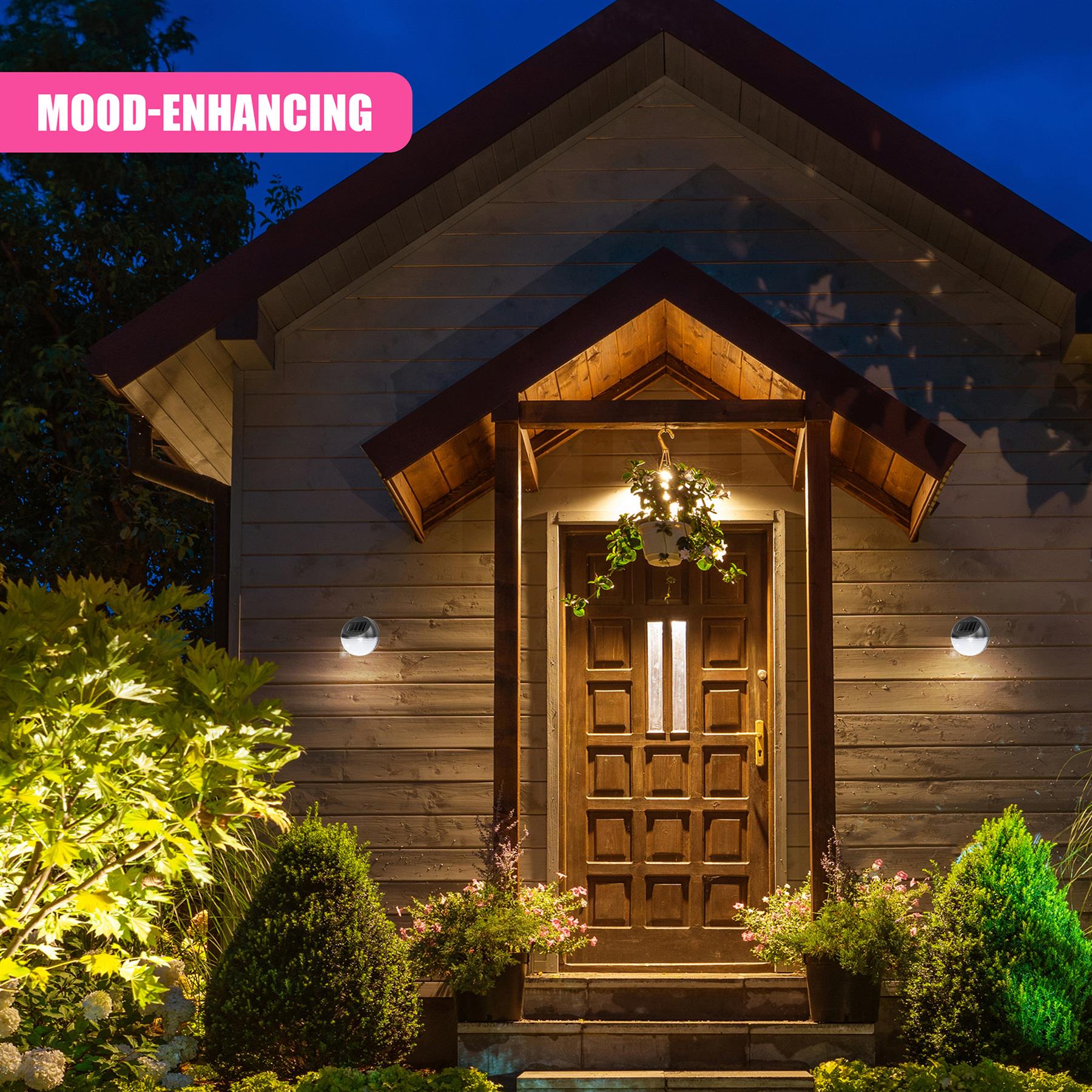 Solar Fence Lights, Set of 4 – Cold White LED, Black by GEEZY - The Magic Toy Shop