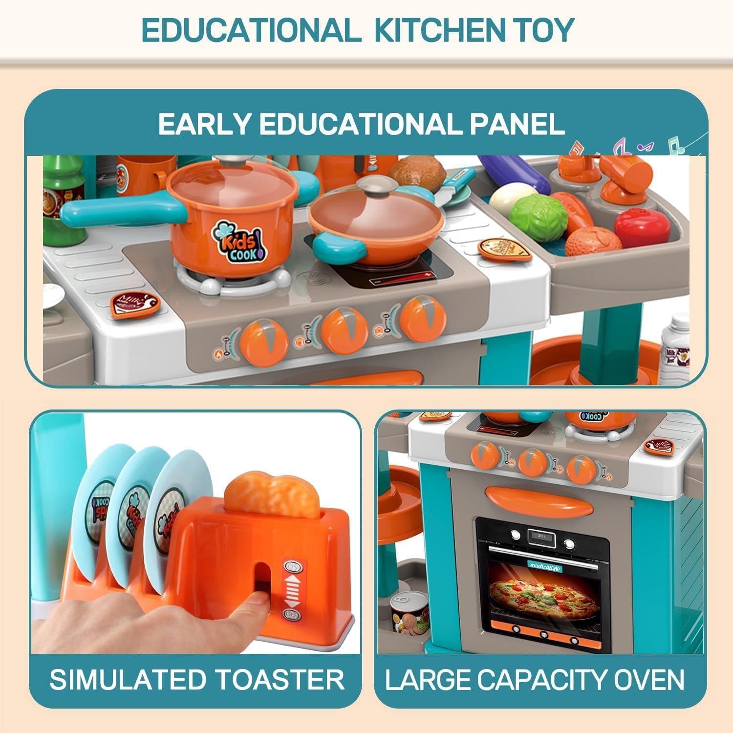 Kids Kitchen Play Set with Cookware Play Food and Accessories by The Magic Toy Shop - The Magic Toy Shop