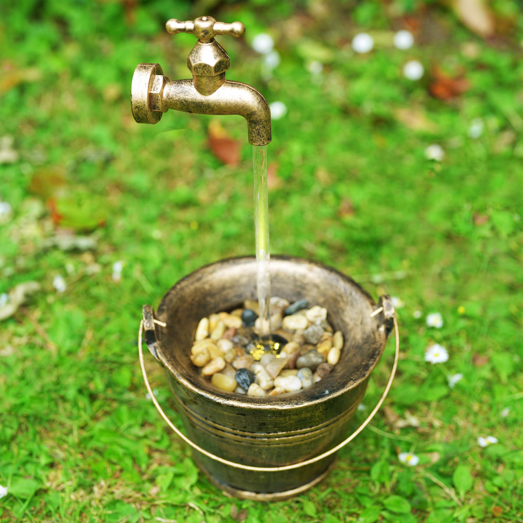 Tap Bucket Solar Water Feature Outdoor With LED by GEEZY - The Magic Toy Shop