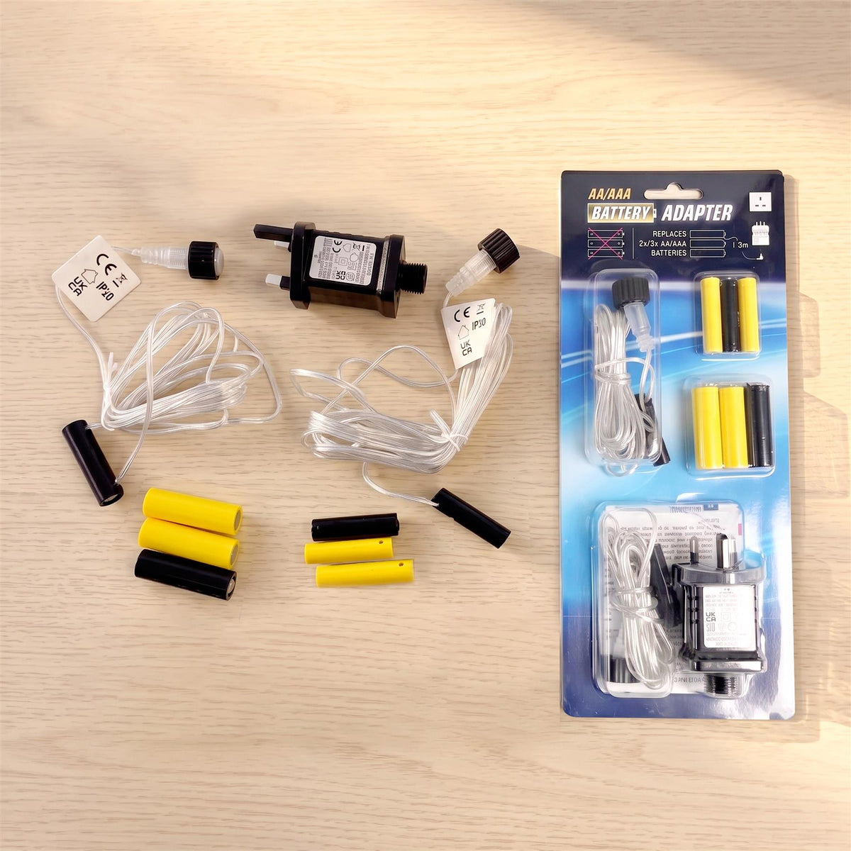 Battery to Mains Adapter for AA & AAA