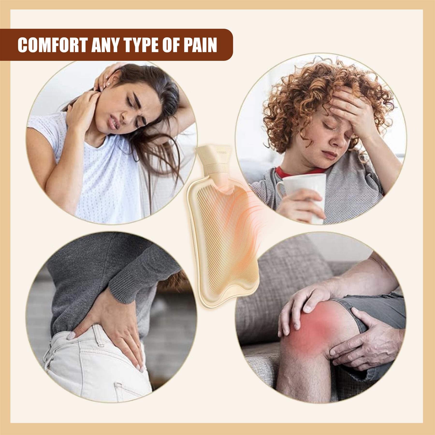 Hot Water Bottle With Plush Fluffy Cover 1L (Grey) by GEEZY - The Magic Toy Shop