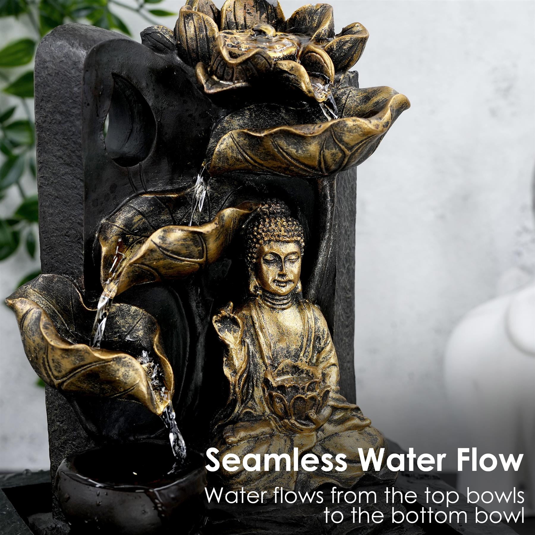 Buddha Water Feature Indoor With LED by GEEZY - The Magic Toy Shop
