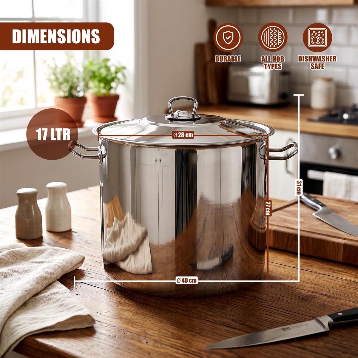 Arian Gastro Stock Pot - 17 L
