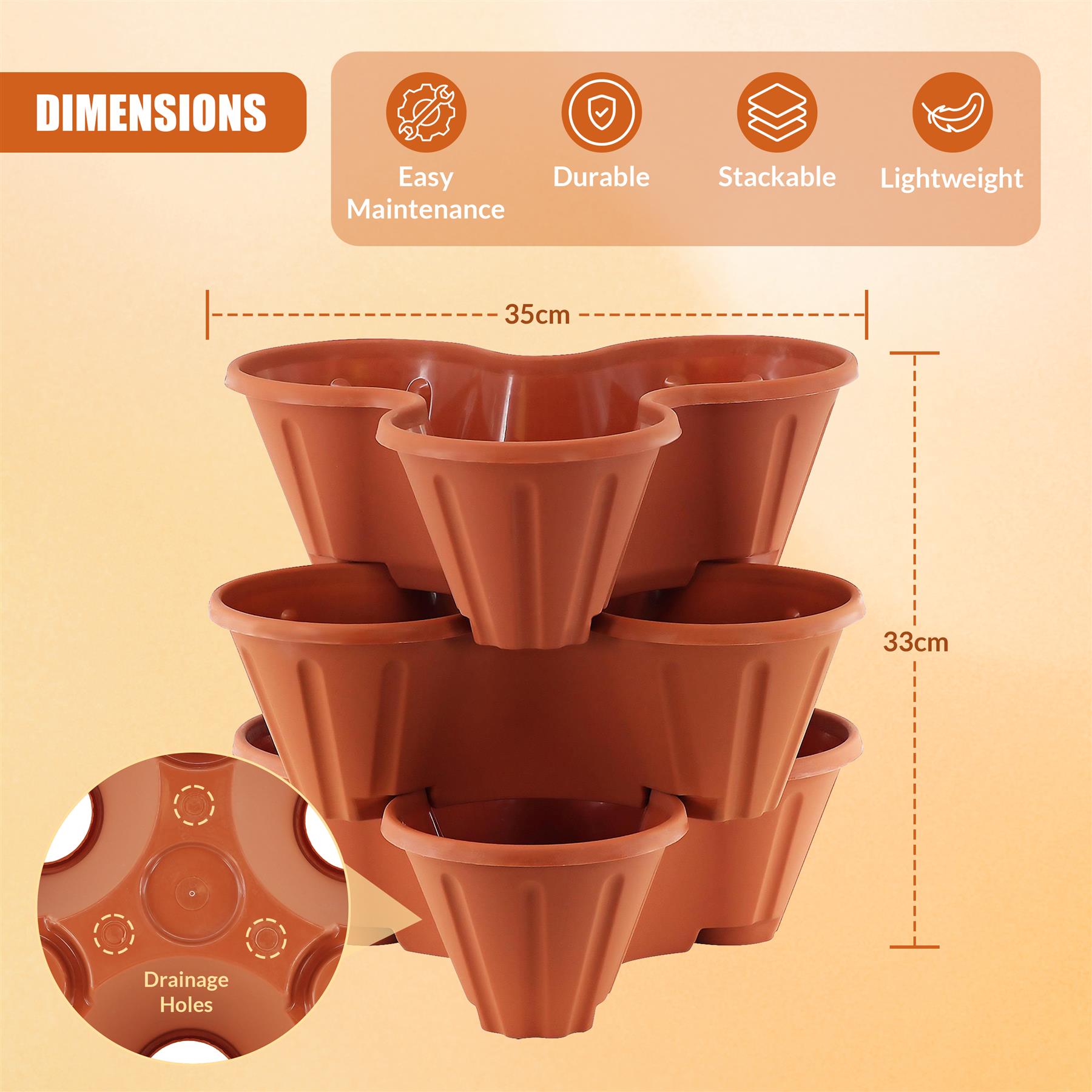 Stackable Strawberry Planter by GEEZY - The Magic Toy Shop