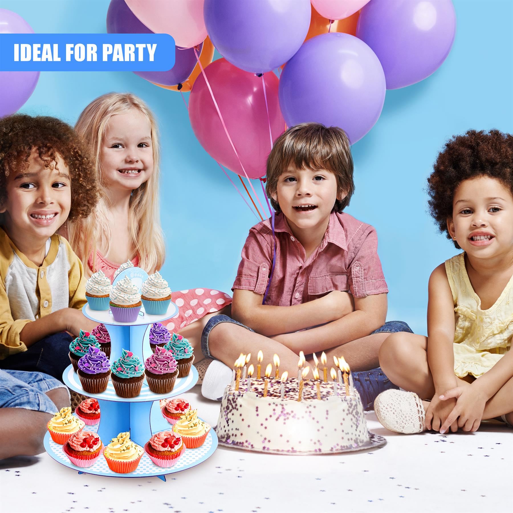 3 Tier Cardboard Cupcake Stand by GEEZY - The Magic Toy Shop