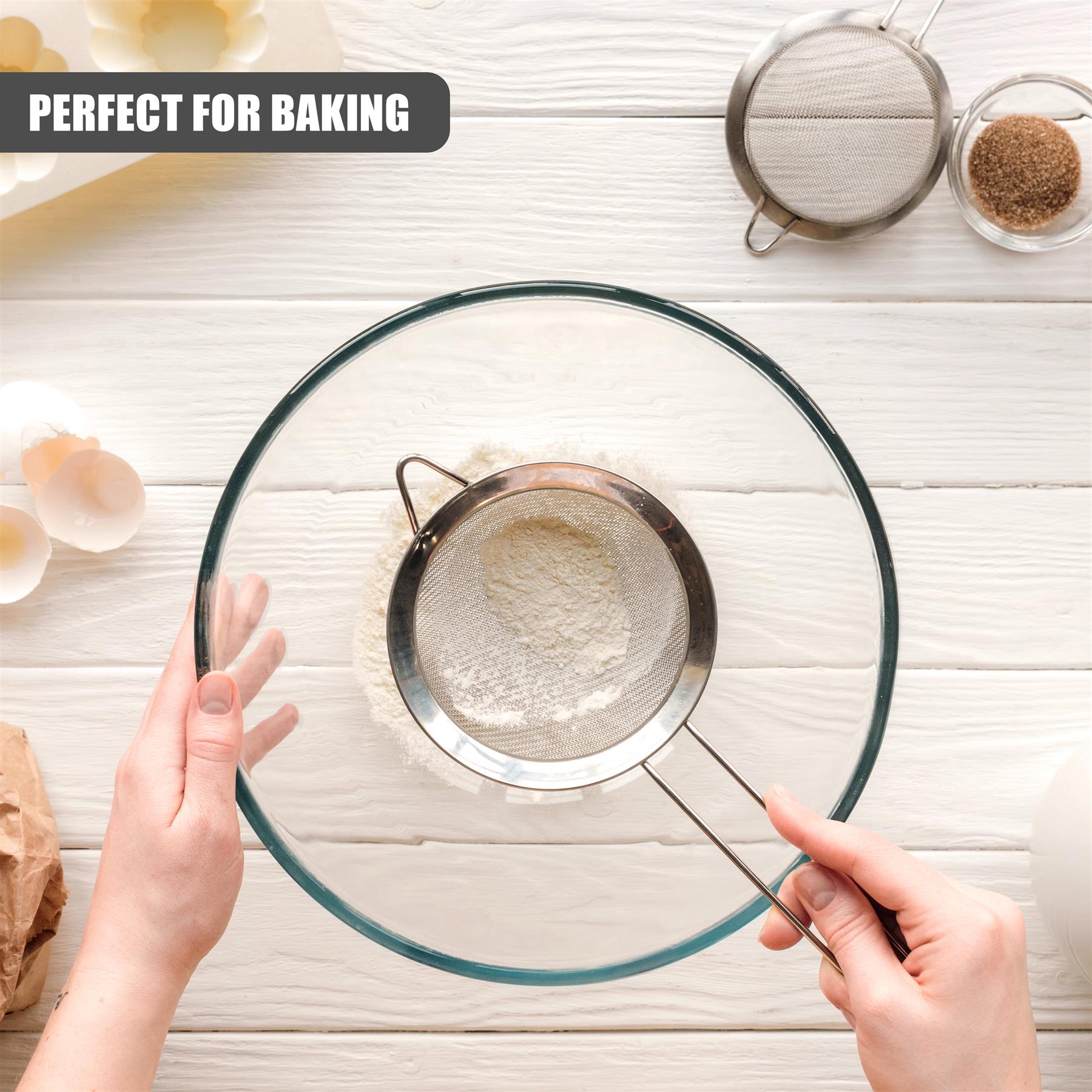 Stainless Steel Sieve Strainers Set of 3 by GEEZY - The Magic Toy Shop