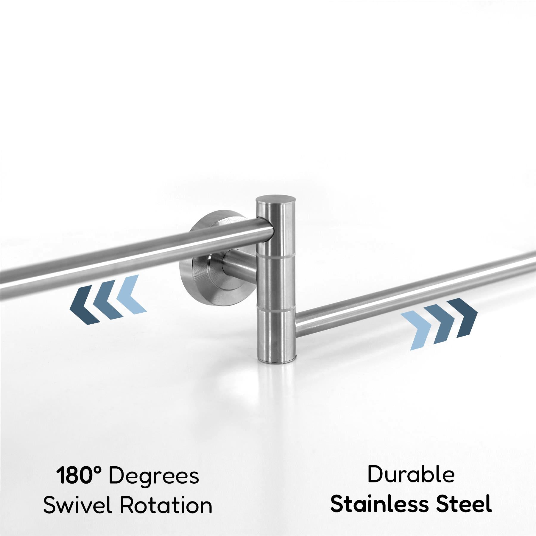 Towel Rail Double Swivel Wall Mounted 50cm by Geezy - The Magic Toy Shop